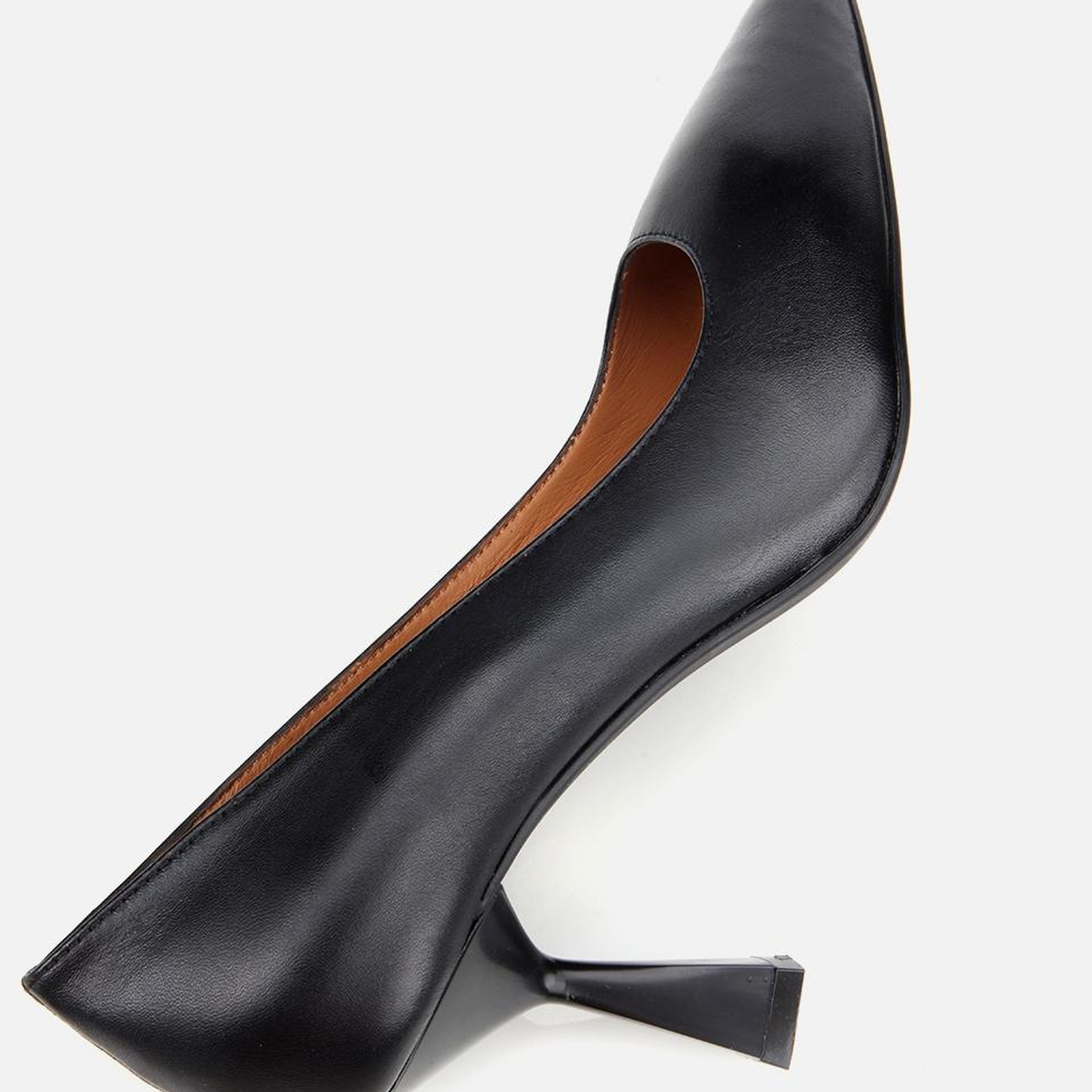 Kadın Deri Siyah Esnek Tabanlı İnce Topuklu Stiletto