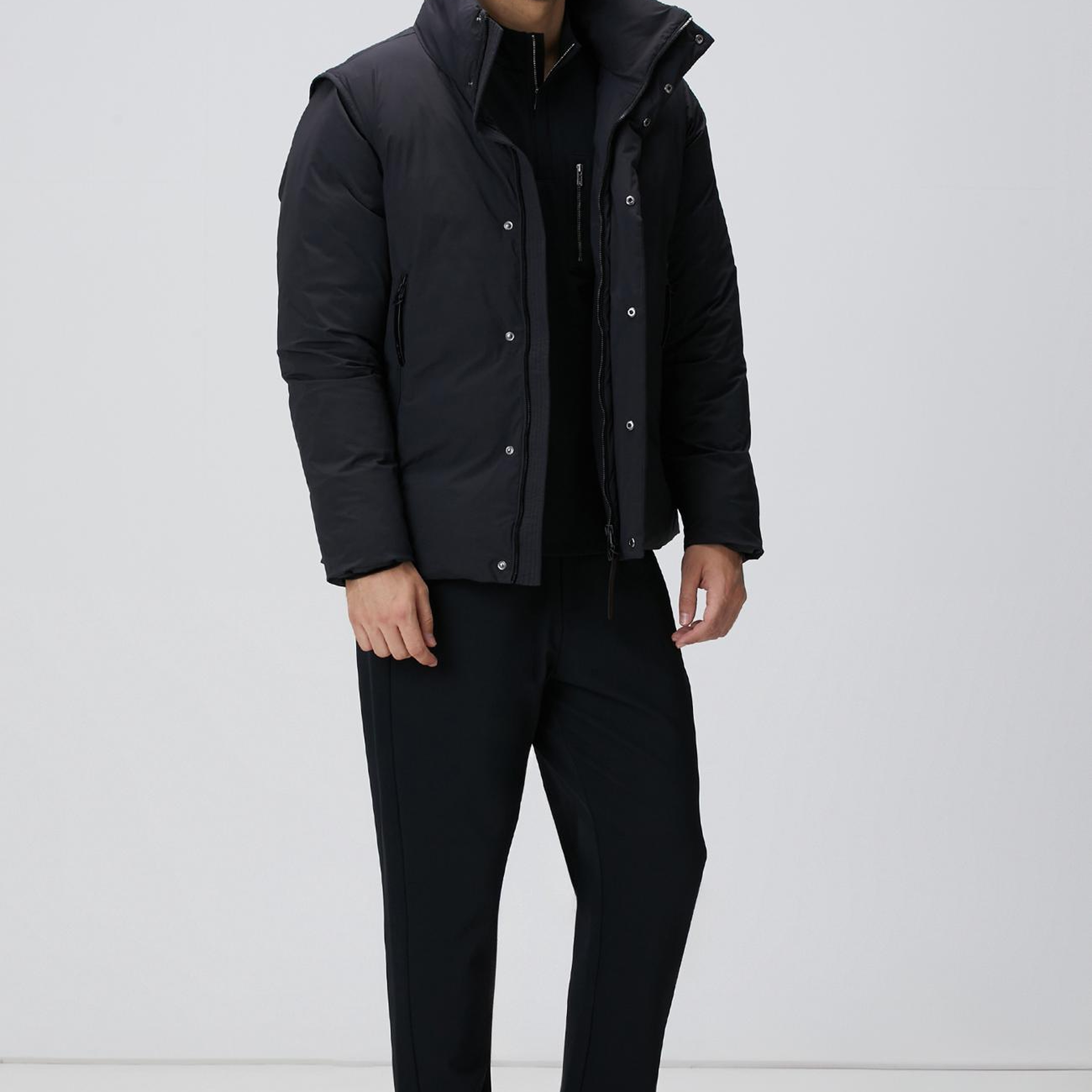 Network Erkek Siyah Yelek Olabilen Puffer Mont