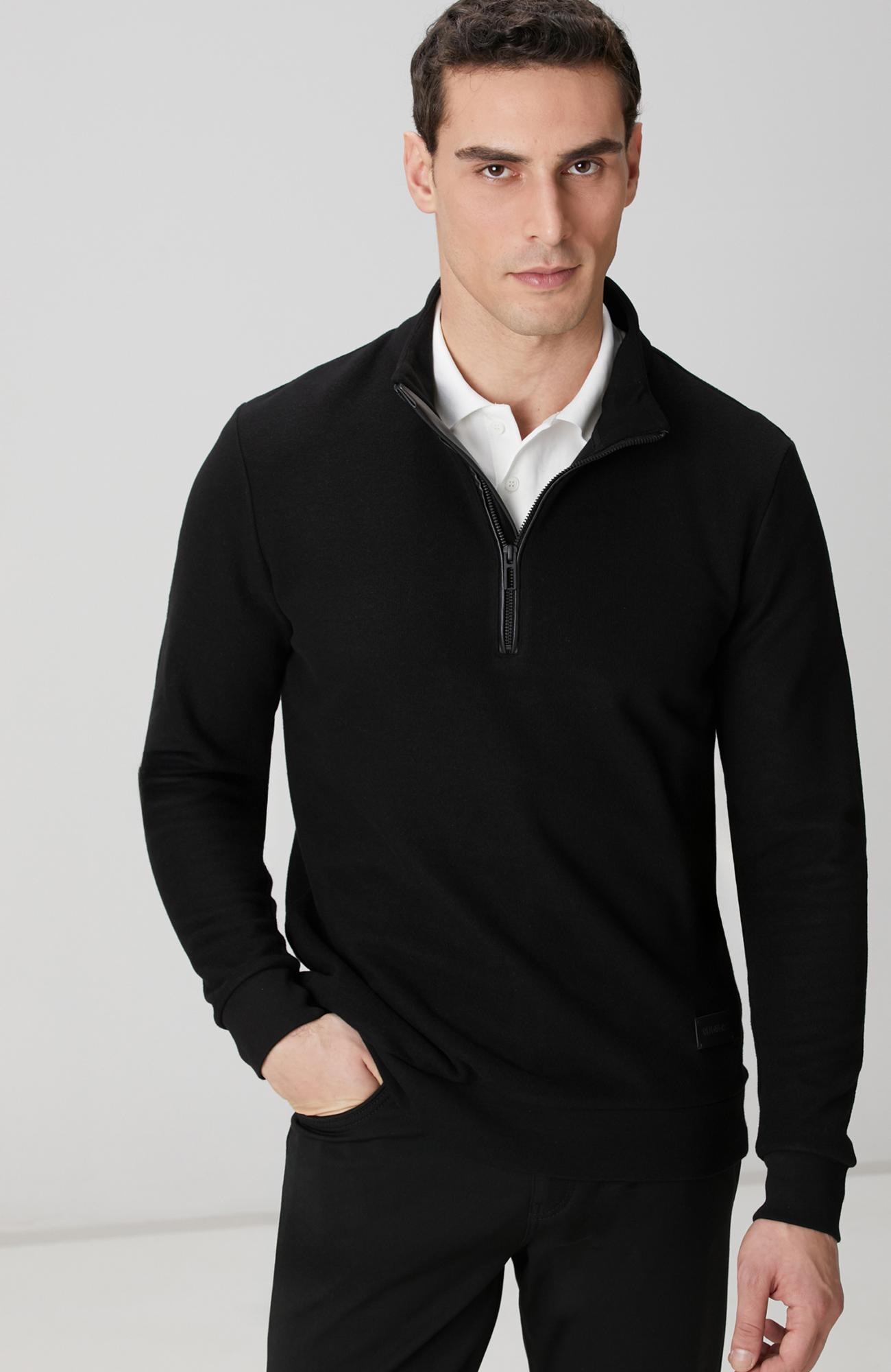 Network Erkek Siyah Dik Yaka Fermuarlı Sweatshirt