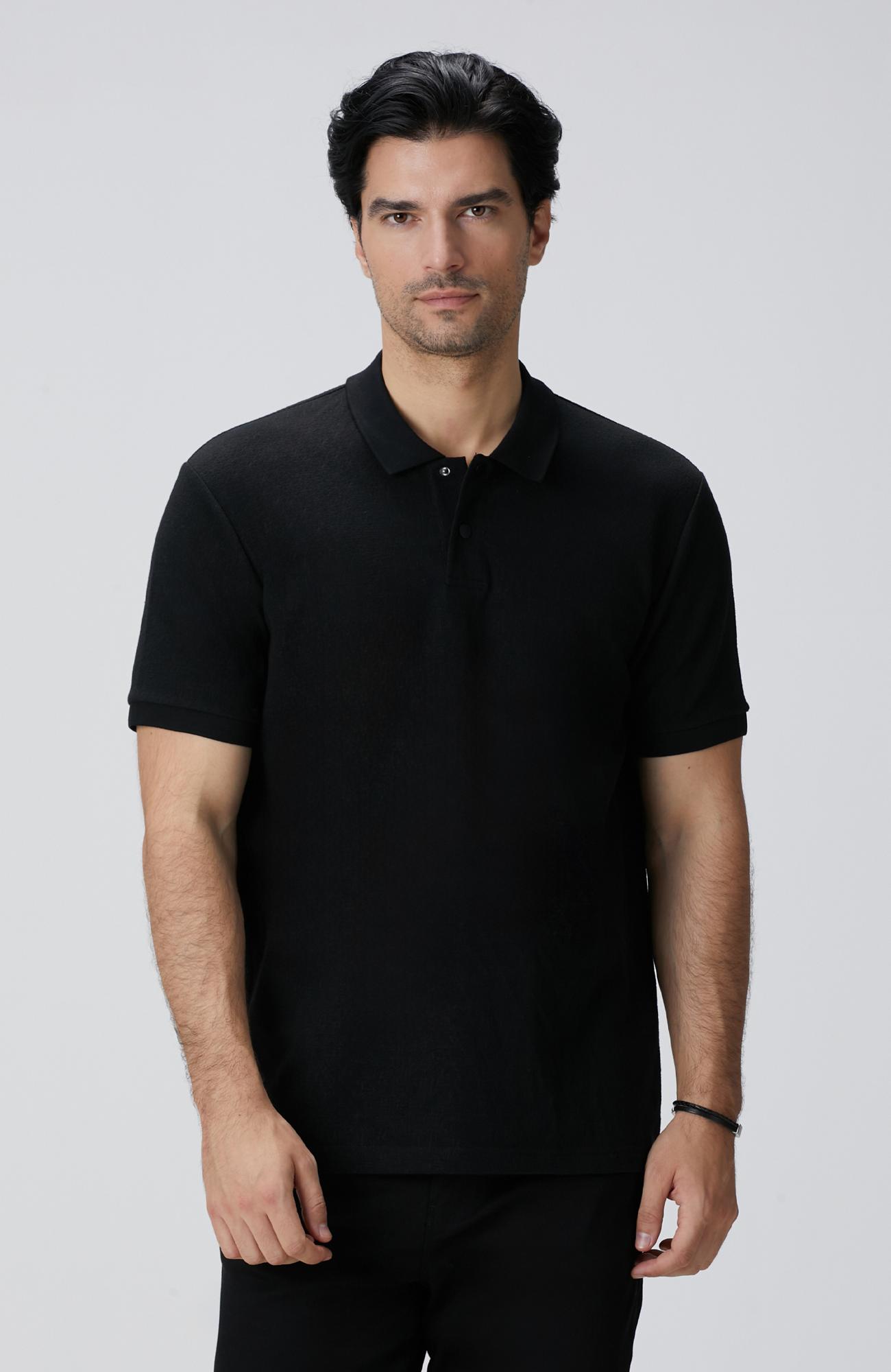 Network Erkek Siyah Polo Yaka T-Shirt