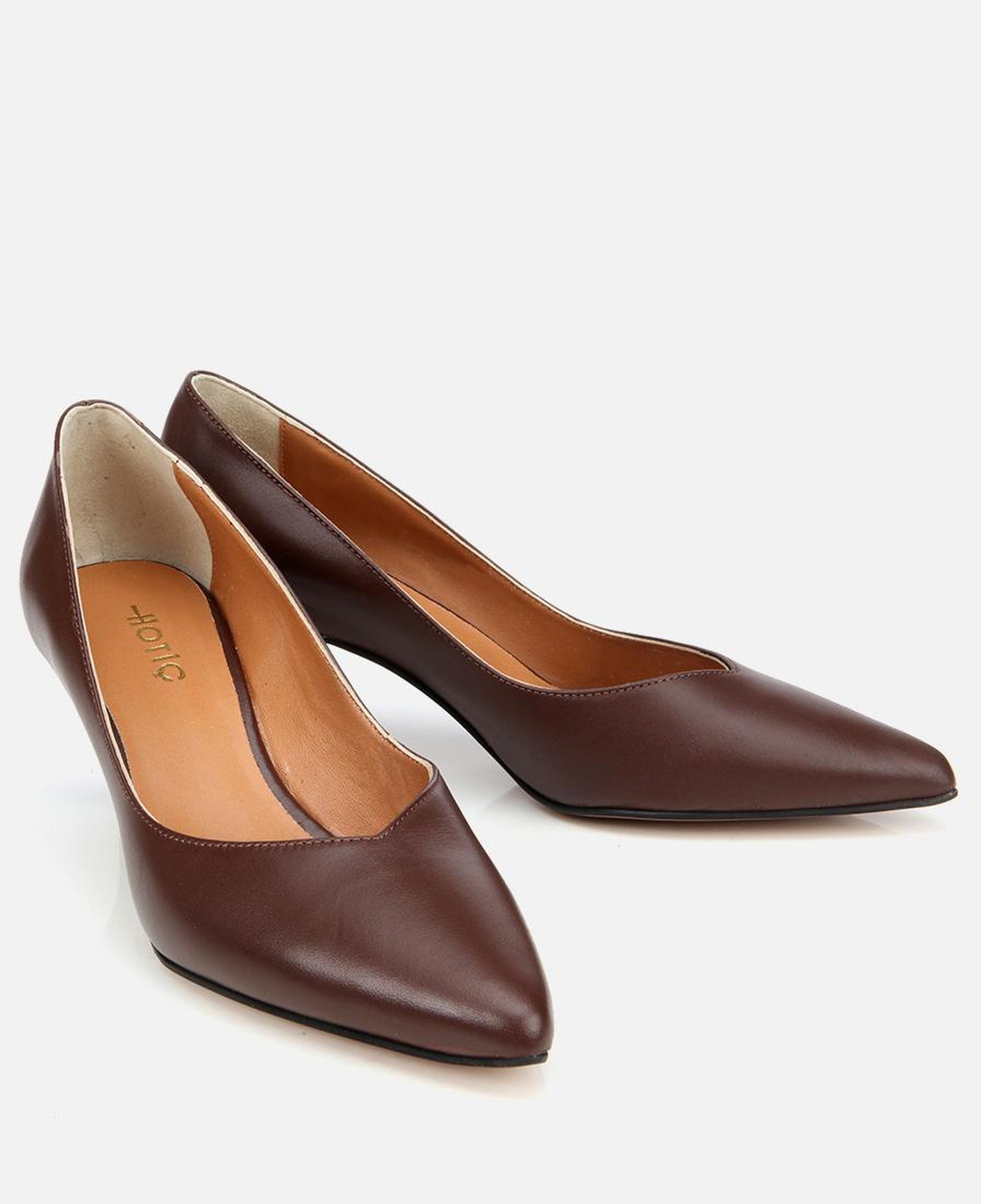 Kadın Deri Kahverengi İnce Topuklu Stiletto
