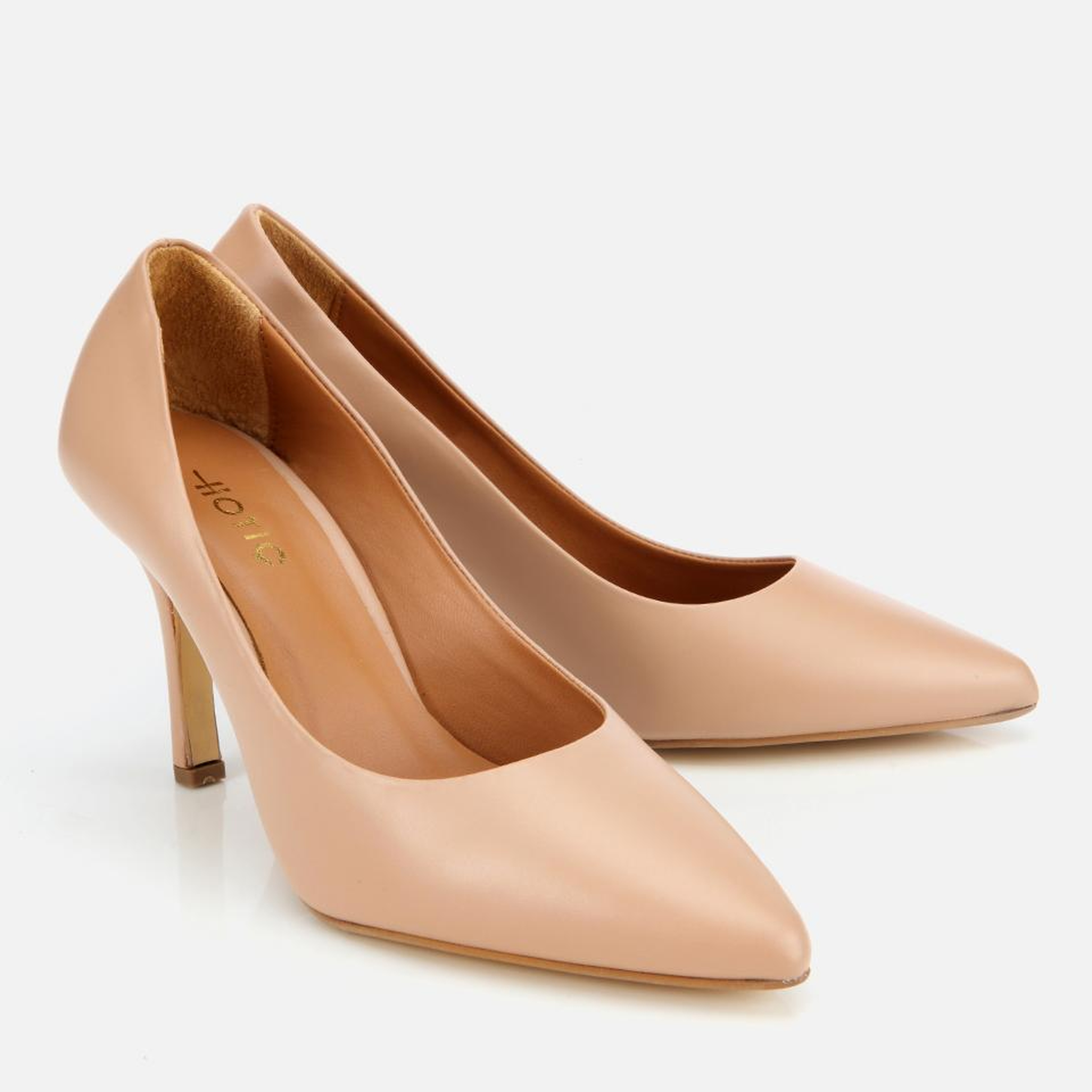 Kadın Deri Bej Yüksek Topuklu Stiletto