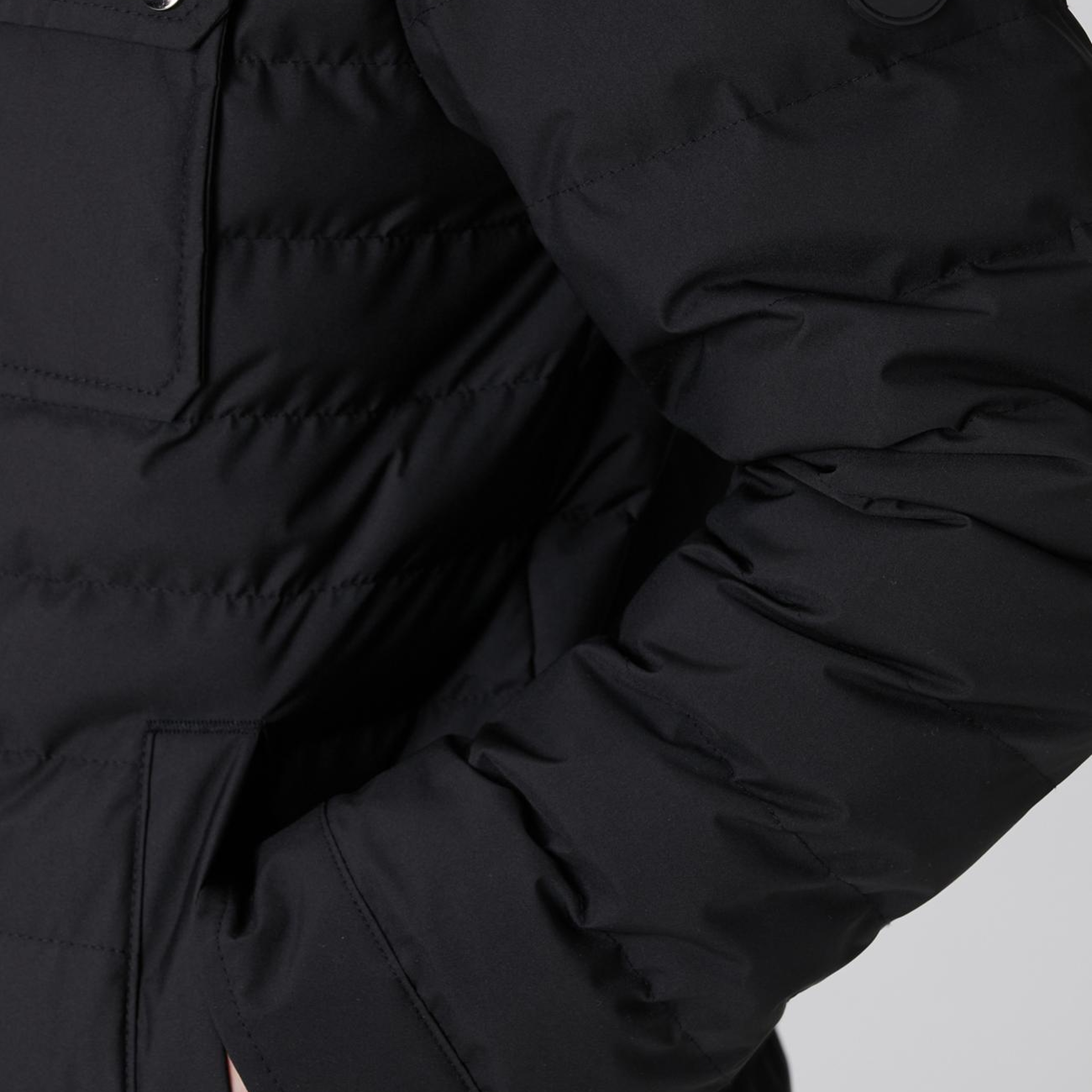 Network Erkek Siyah Yan Cep Detaylı Kapitone Coat Ceket