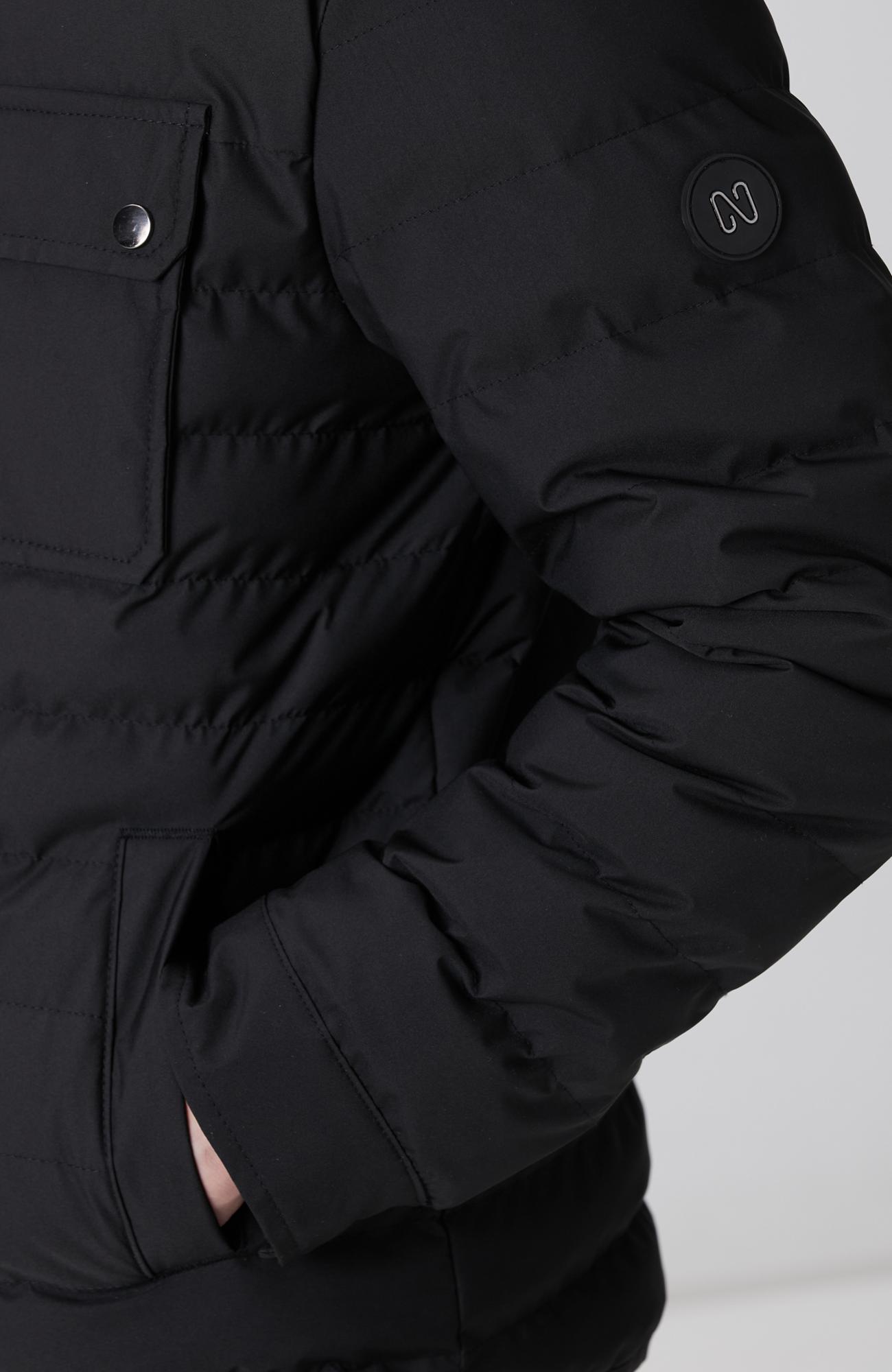 Network Erkek Siyah Yan Cep Detaylı Kapitone Coat Ceket