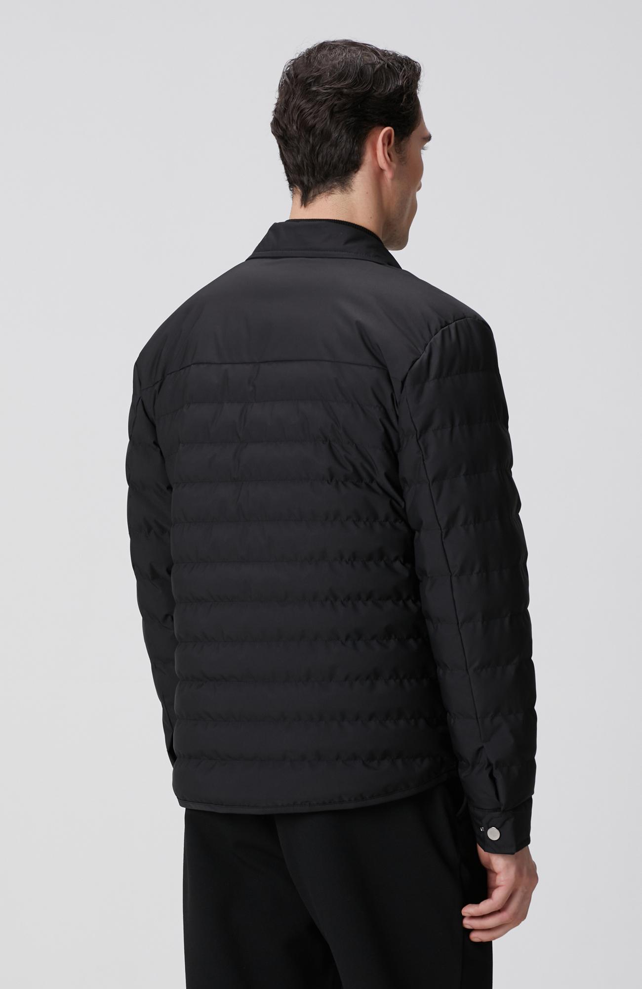Network Erkek Siyah Yan Cep Detaylı Kapitone Coat Ceket