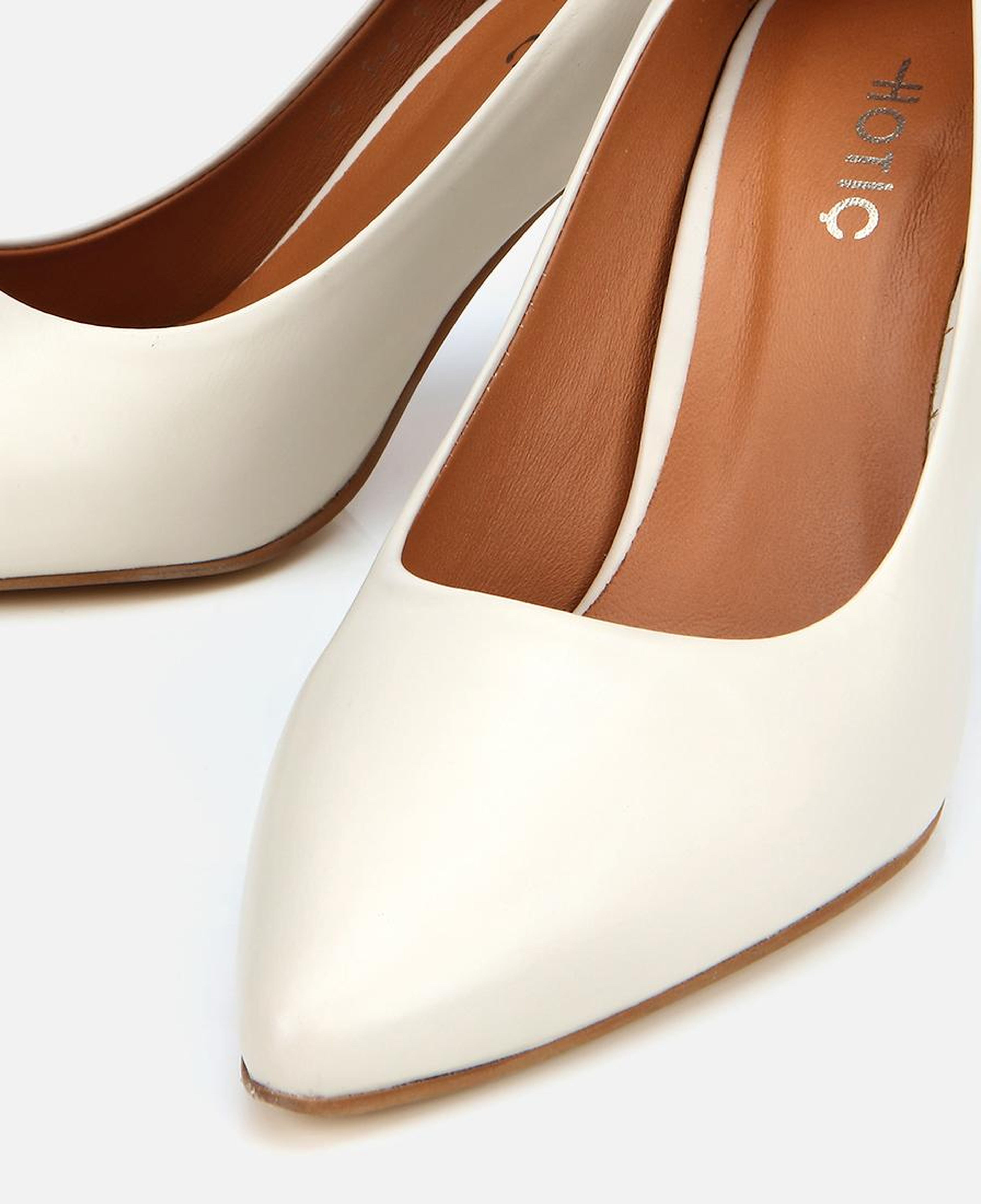 Kadın Deri Ekru Yüksek Topuklu Stiletto