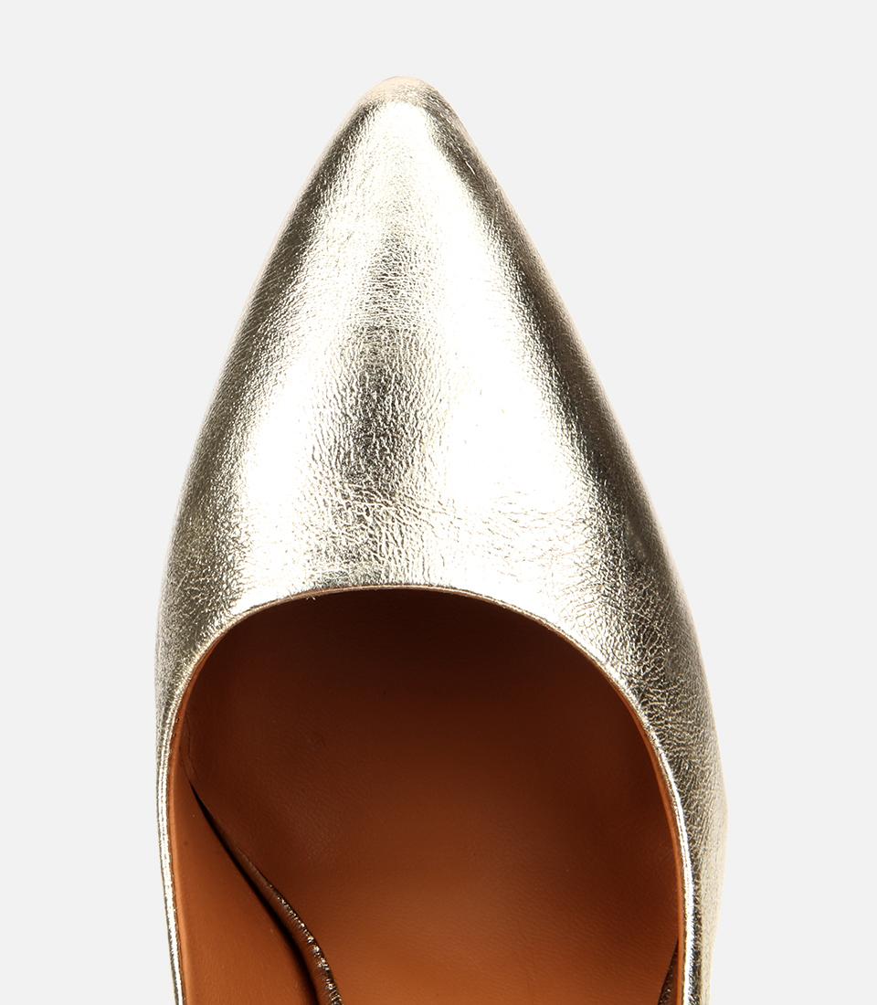 Kadın Deri Gold Yüksek Topuklu Stiletto