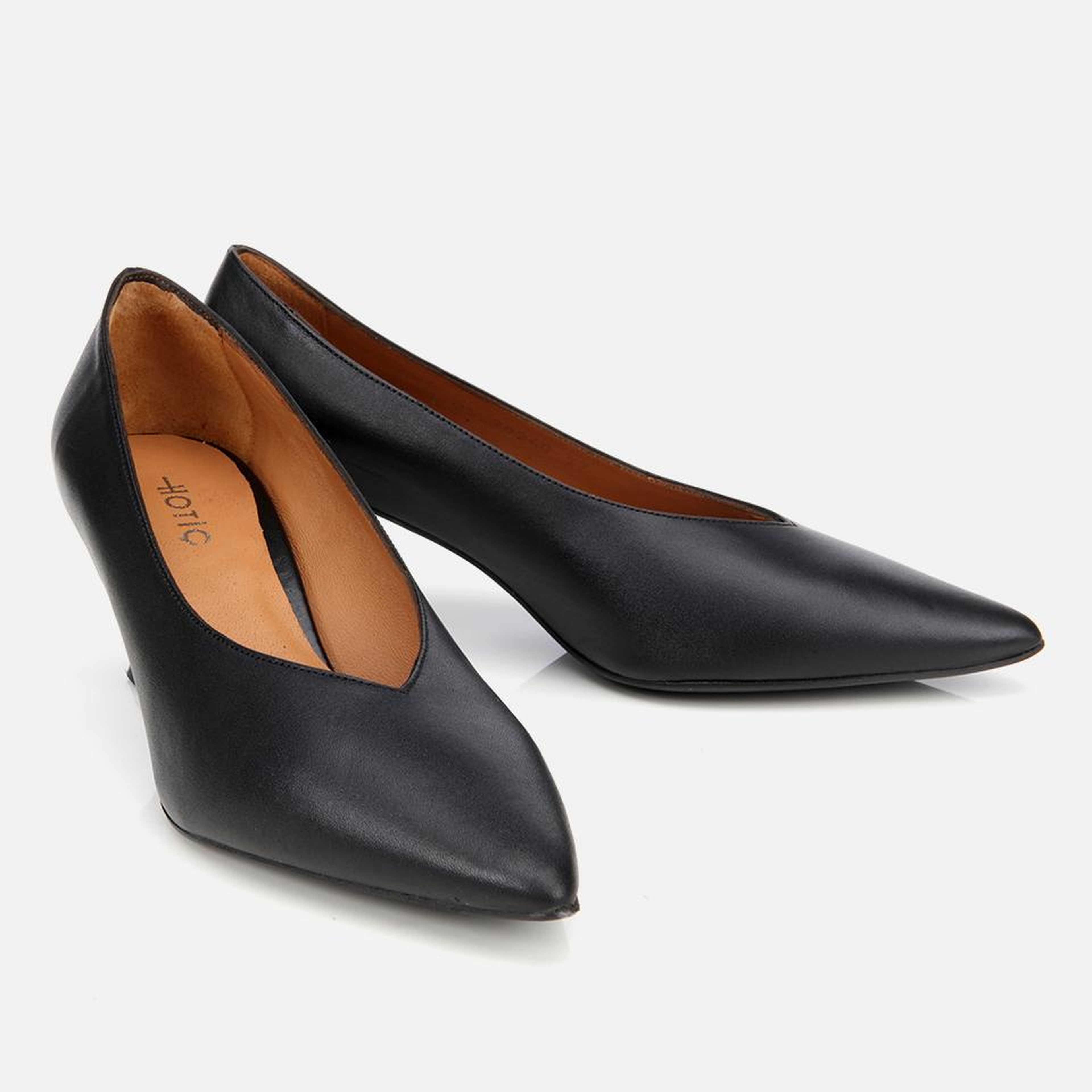 Kadın Deri Siyah İnce Topuklu Stiletto
