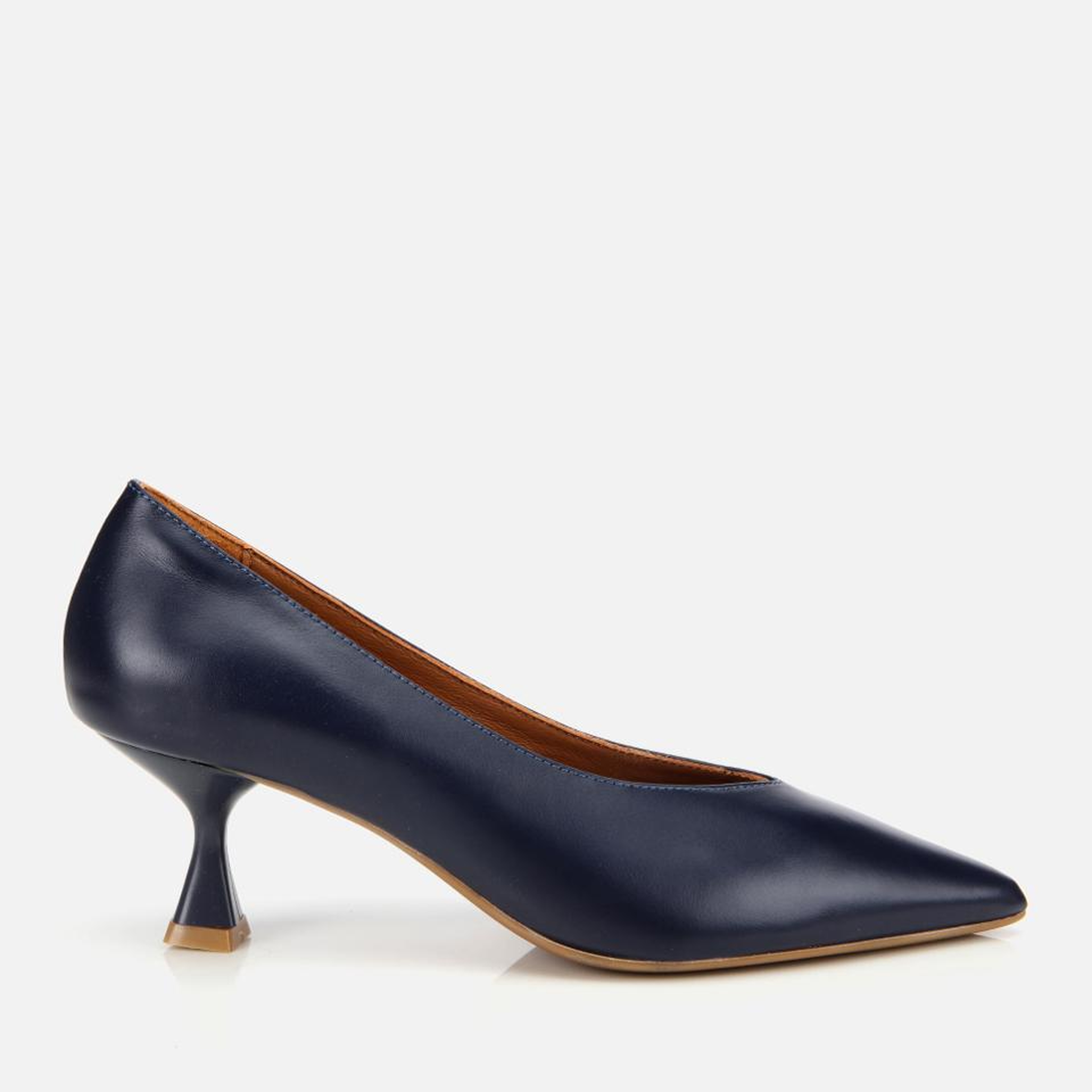Kadın Deri Lacivert İnce Topuklu Stiletto