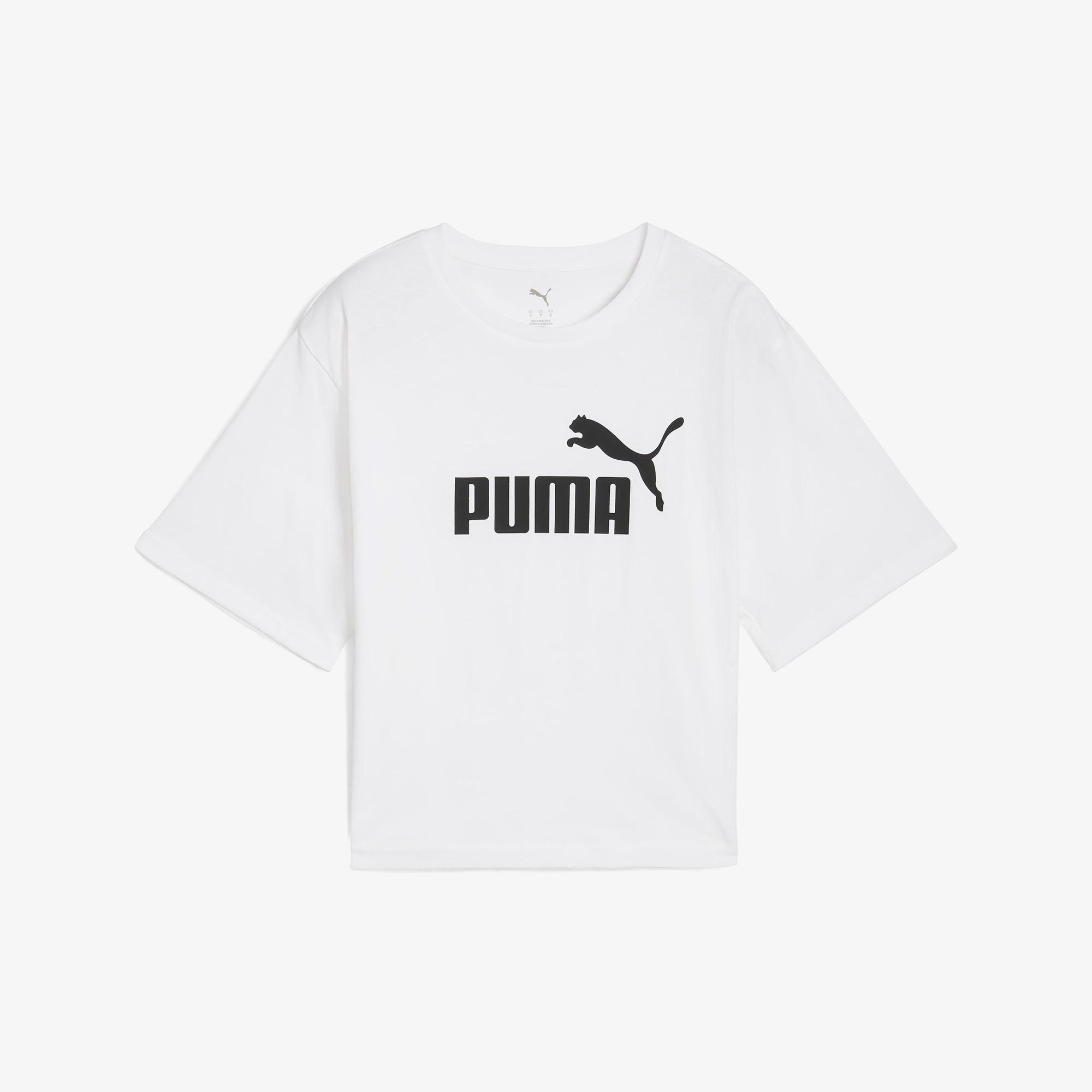 Puma Essential No. 1 Logo  Kadın Beyaz Crop Top
