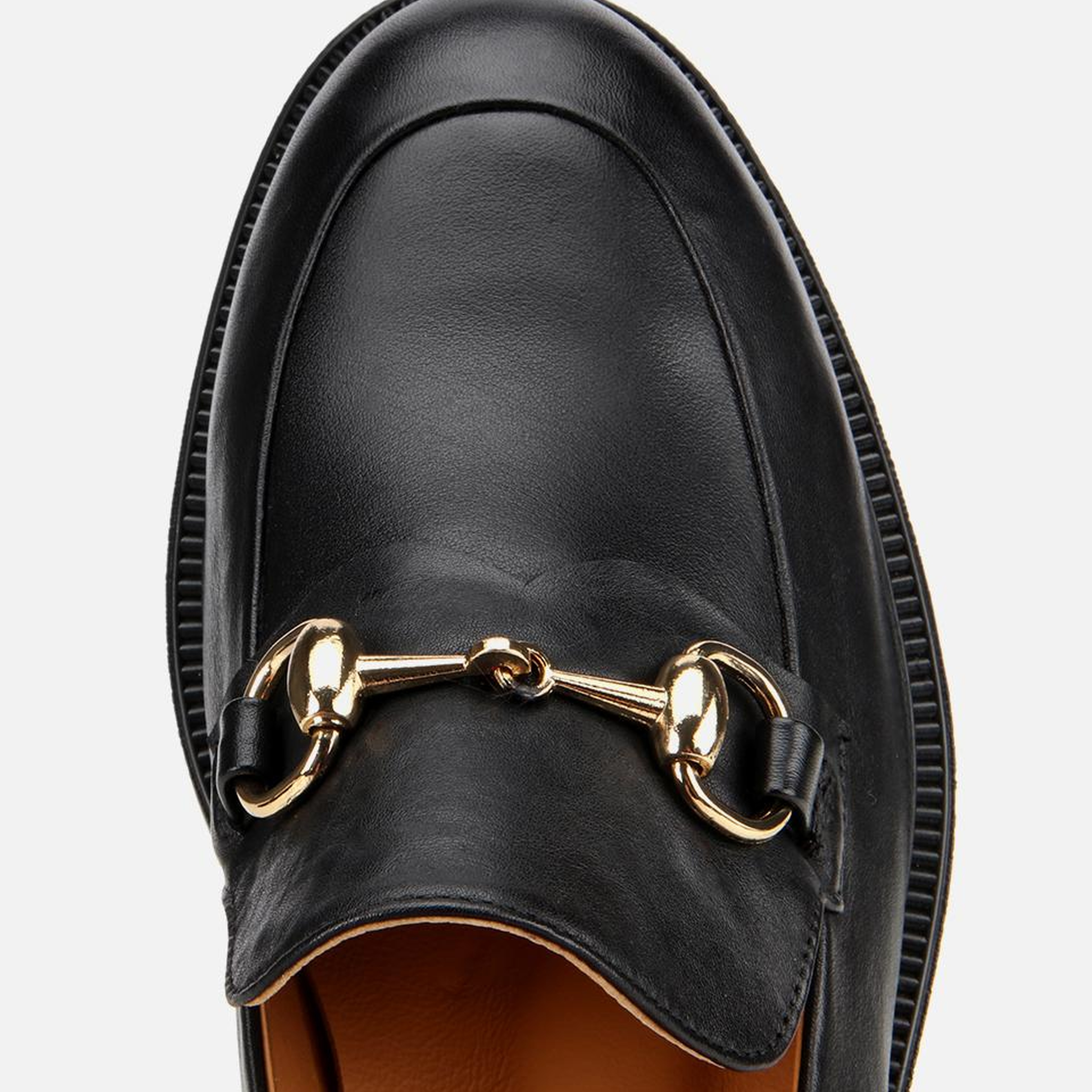 Kadın Deri Siyah Tokalı Klasik Loafer