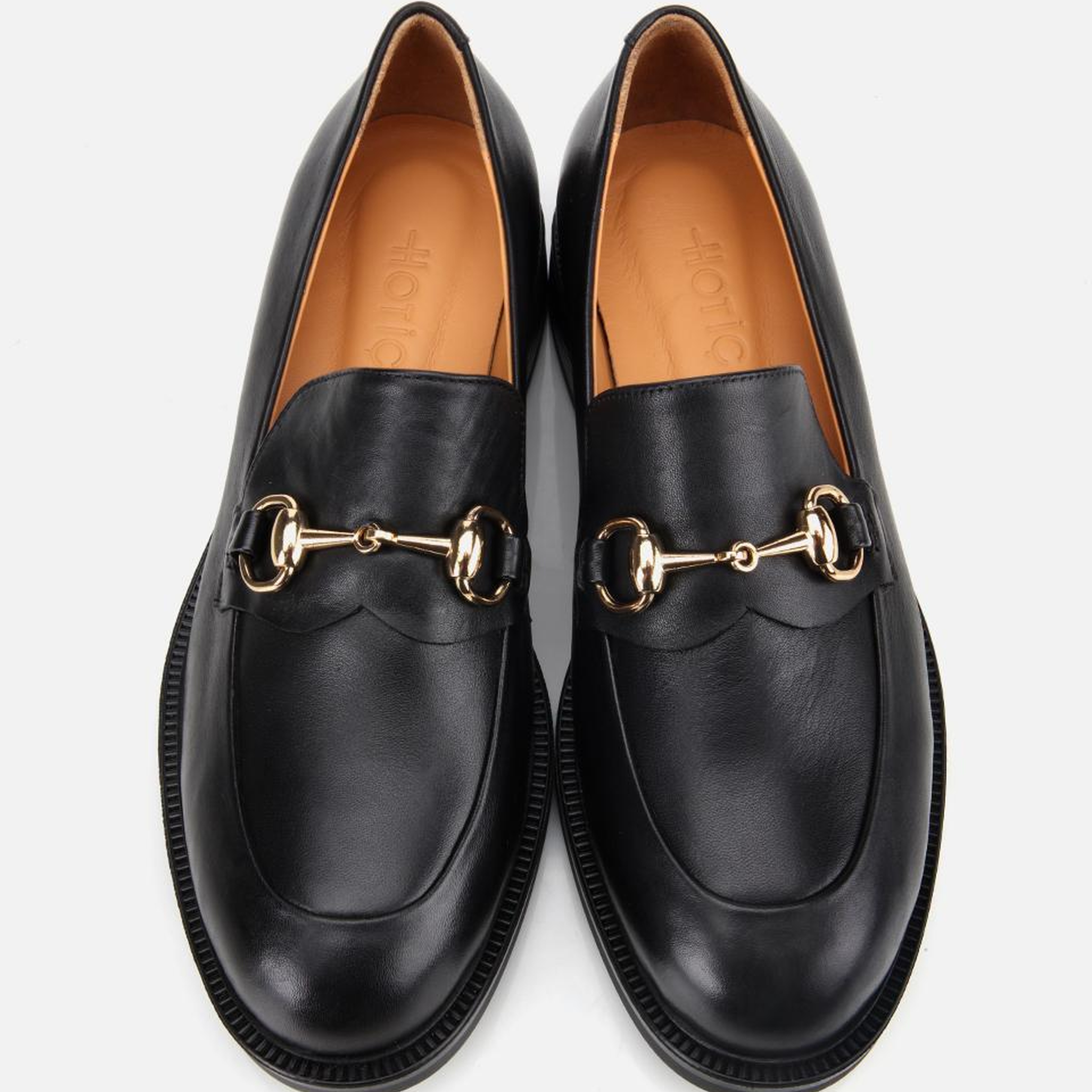 Kadın Deri Siyah Tokalı Klasik Loafer