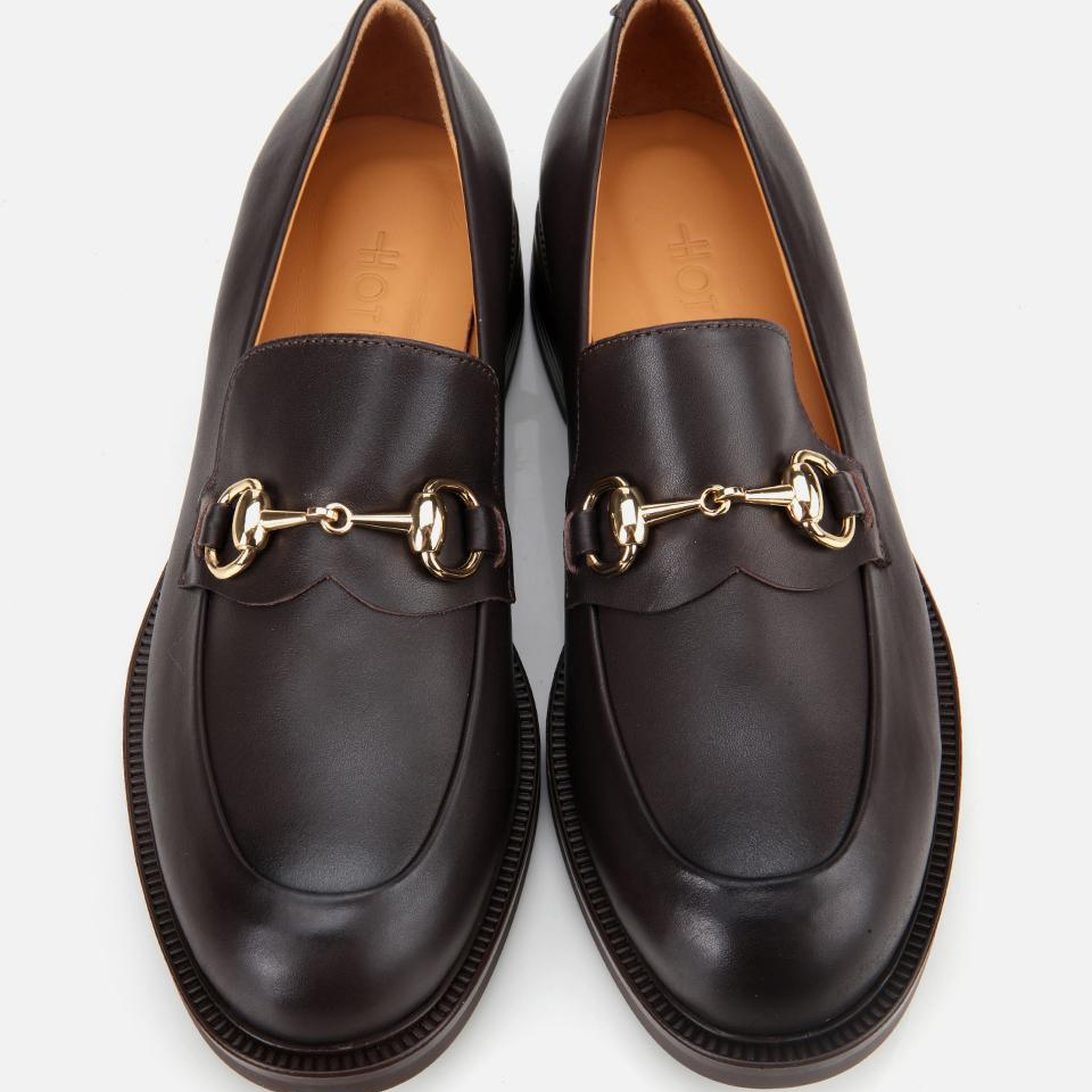 Kadın Deri Kahverengi Tokalı Klasik Loafer