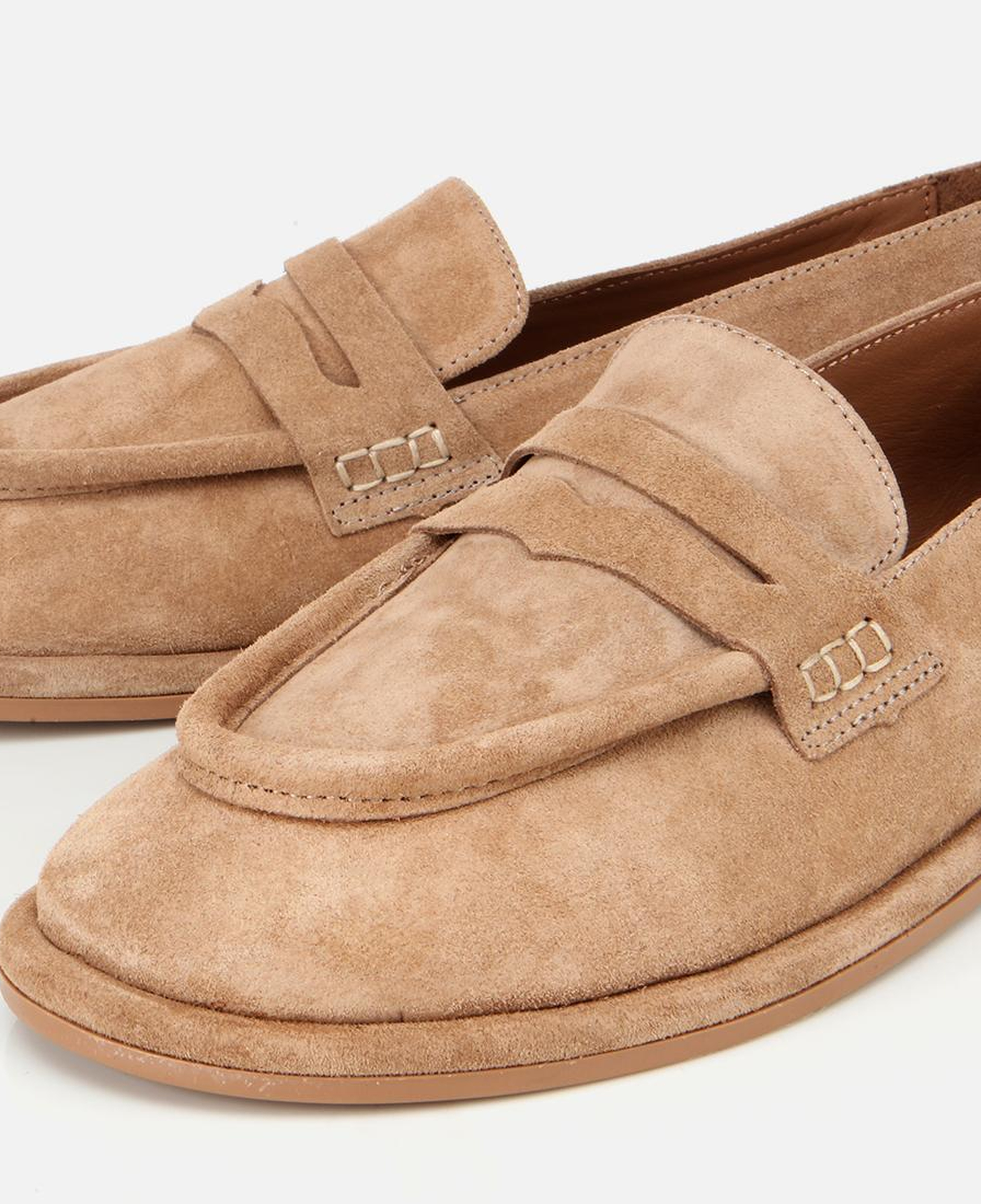 Kadın Deri Bej Yumuşak Dokulu Günlük Loafer