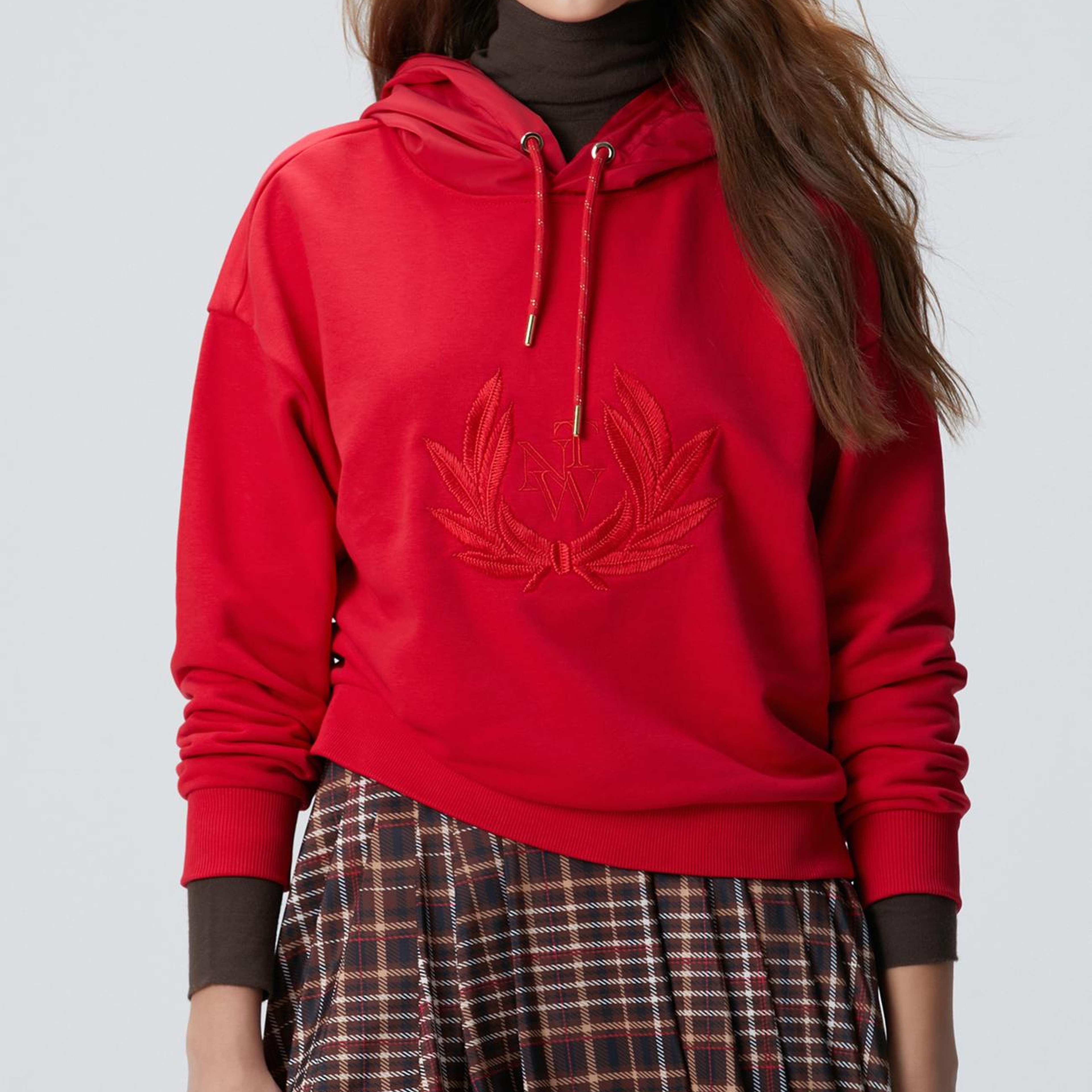Network Kadın Kırmızı Nakış Detaylı Sweatshirt