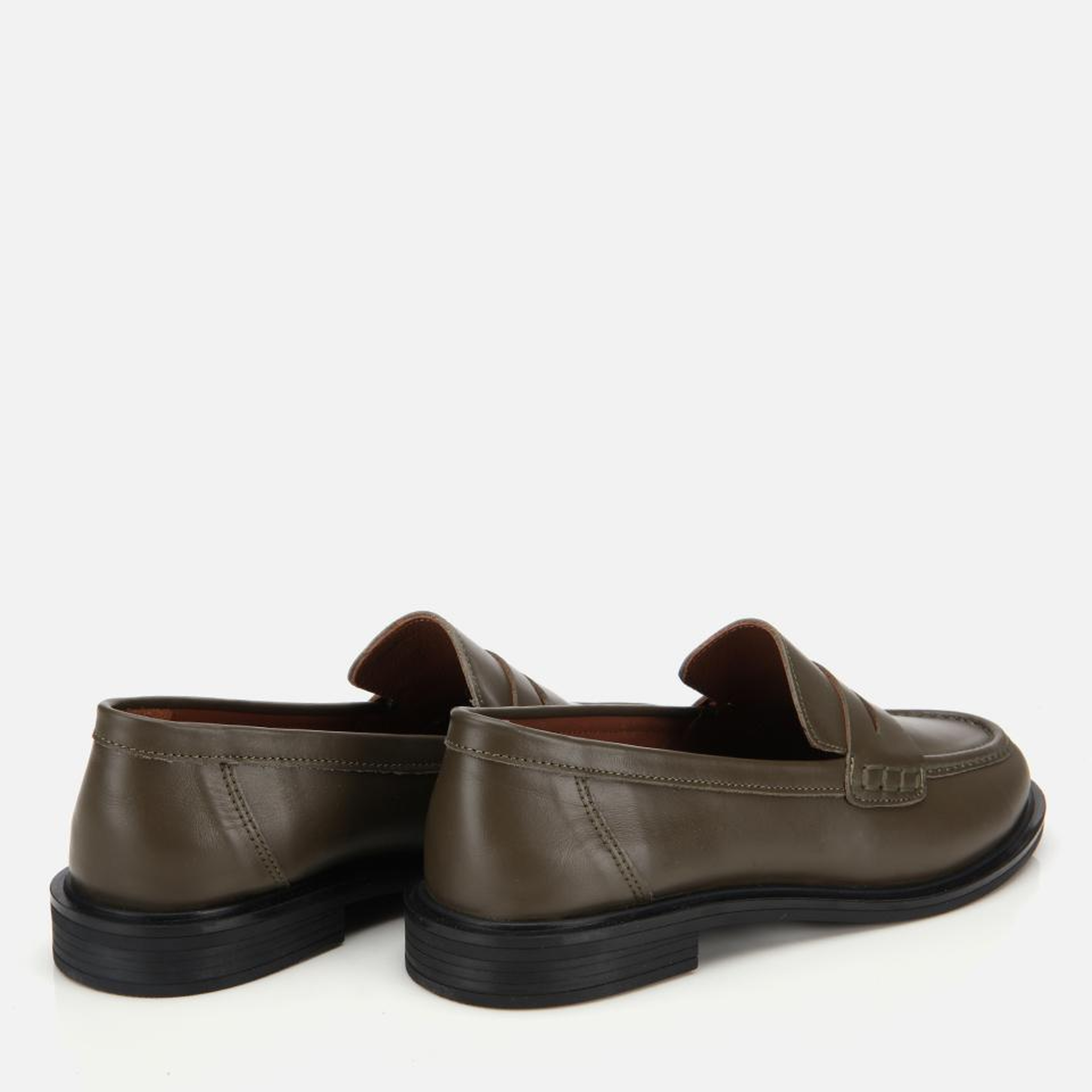 Kadın Deri Haki Yumuşak Dokulu Klasik Loafer