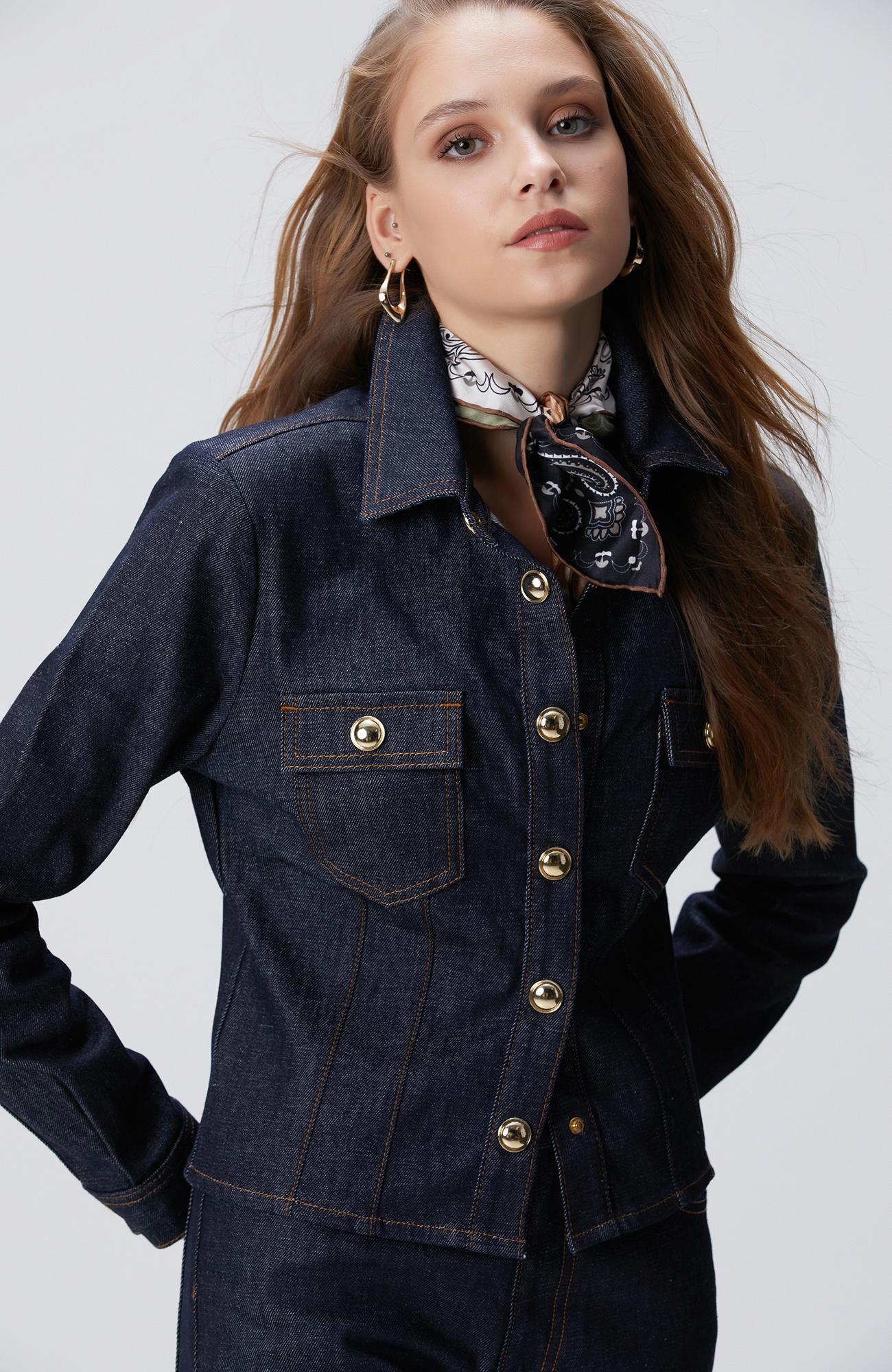 Network Kadın Lacivert Denim Ceket