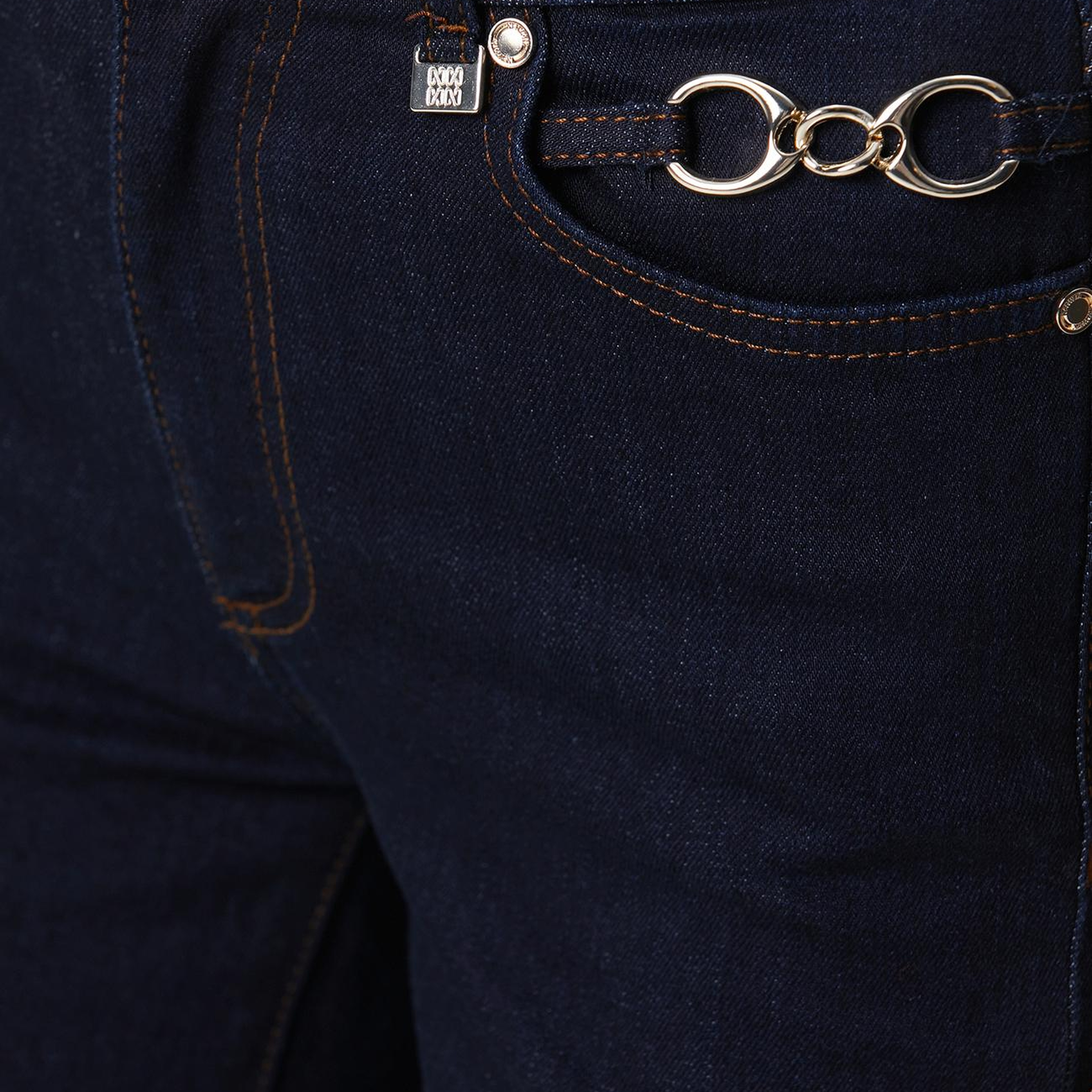 Network Kadın İndigo Aksesuarlı Flare Kalıp Denim Pantolon