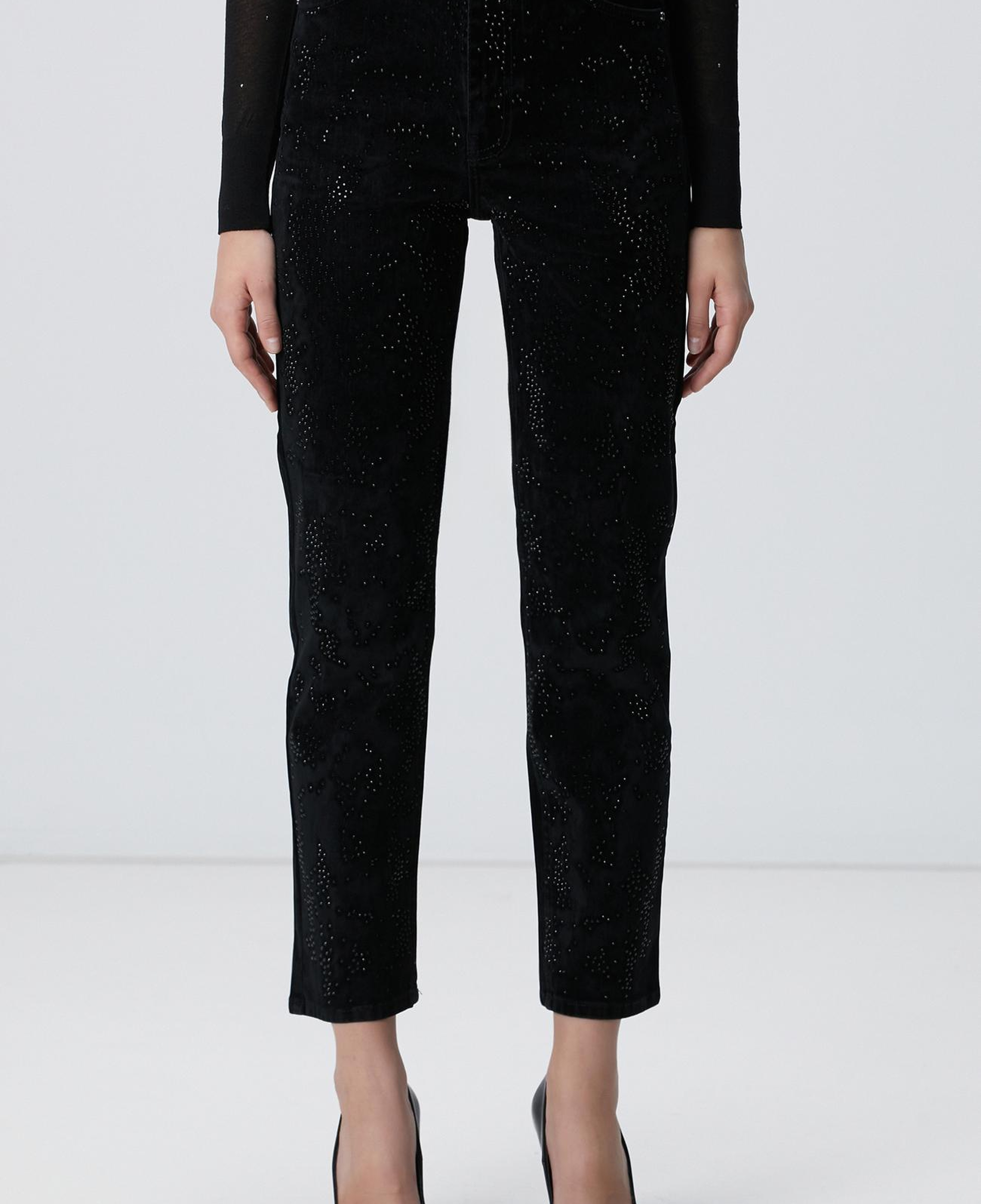 Network Kadın Siyah Kadife Denim Pantolon