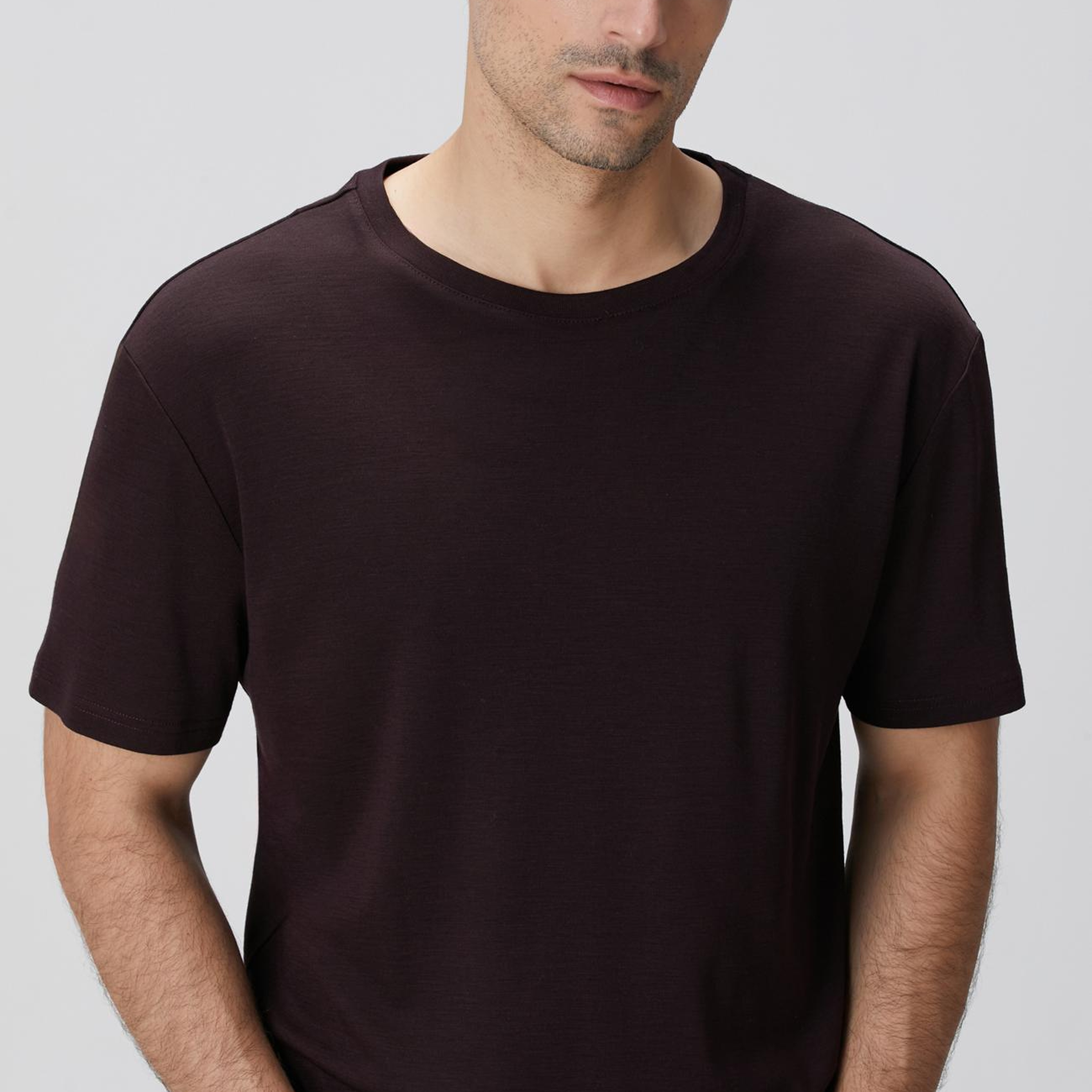 Network Erkek Bordo Yün T-Shirt