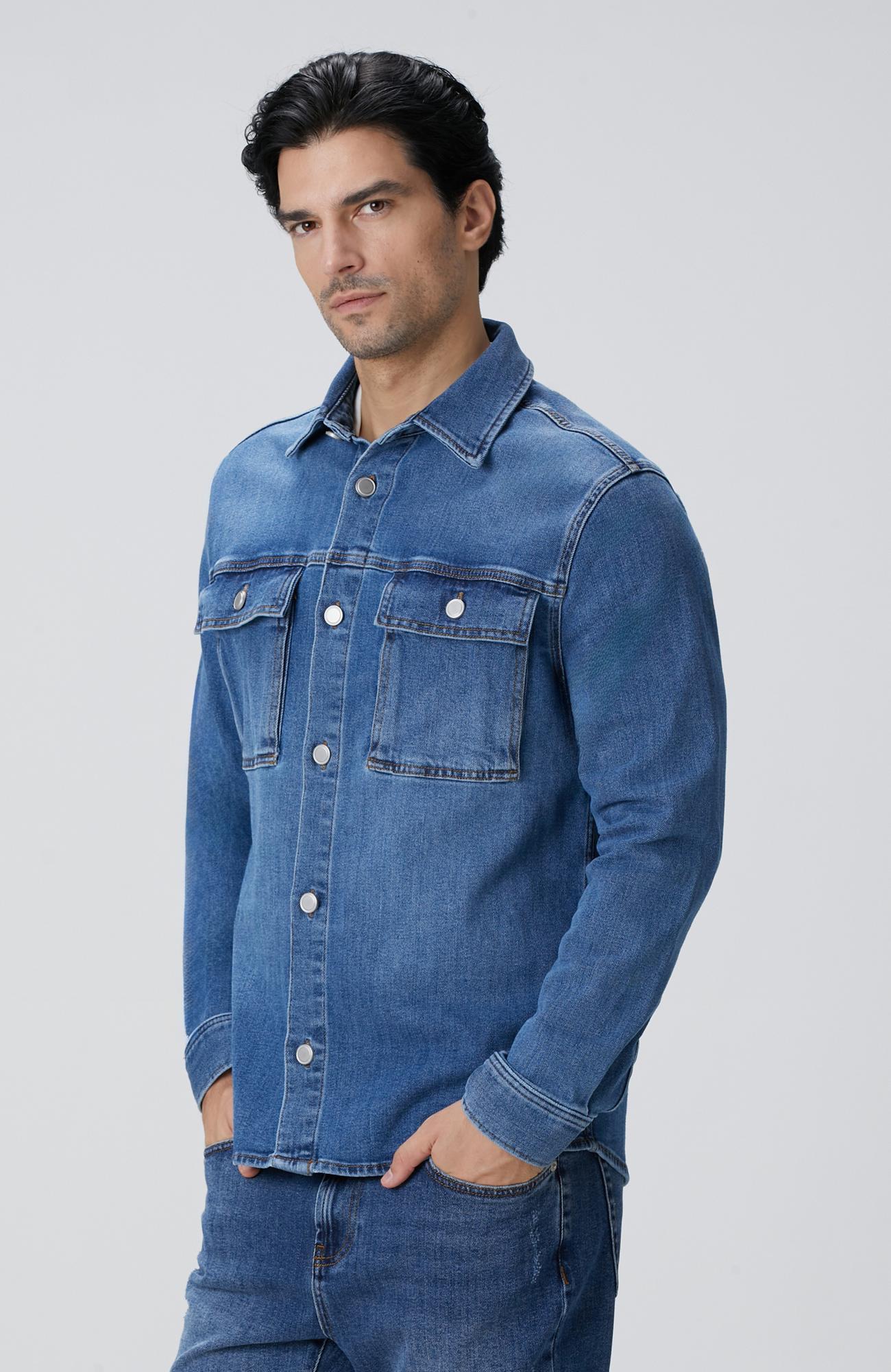 Network Erkek Mavi Denim Gömlek