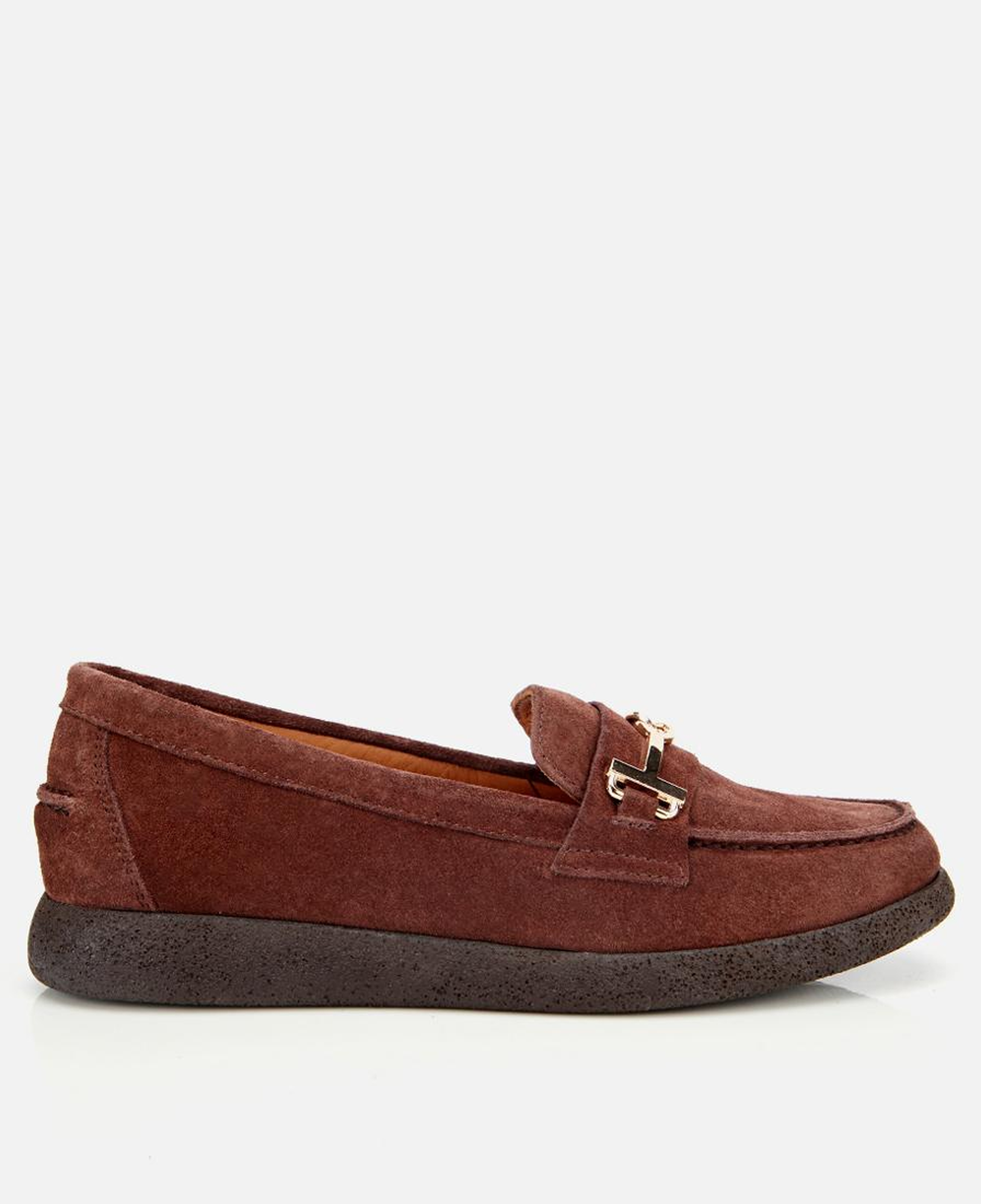 Kadın Süet Deri Kahverengi Yumuşak Tabanlı Comfort Günlük Loafer