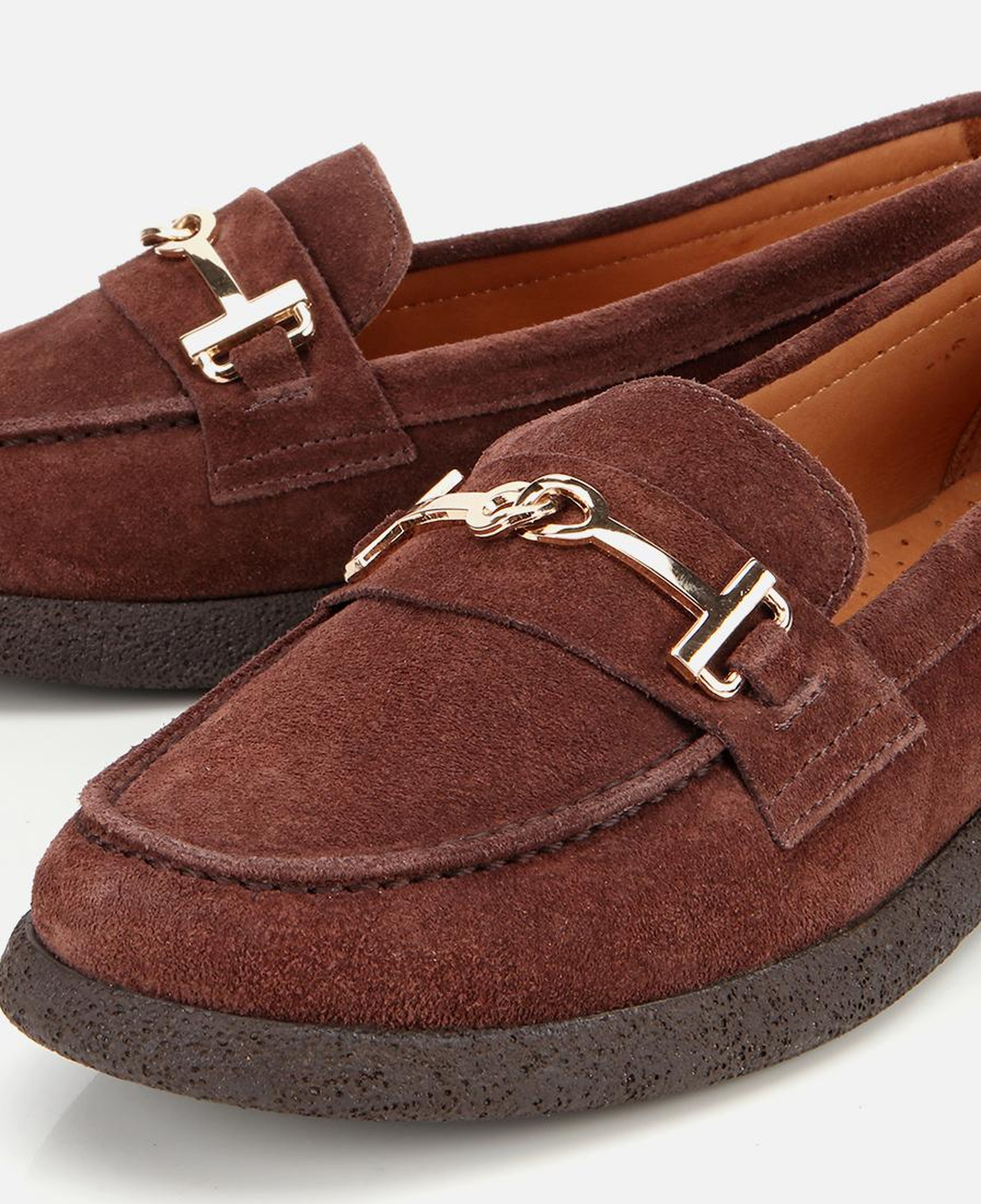 Kadın Süet Deri Kahverengi Yumuşak Tabanlı Comfort Günlük Loafer