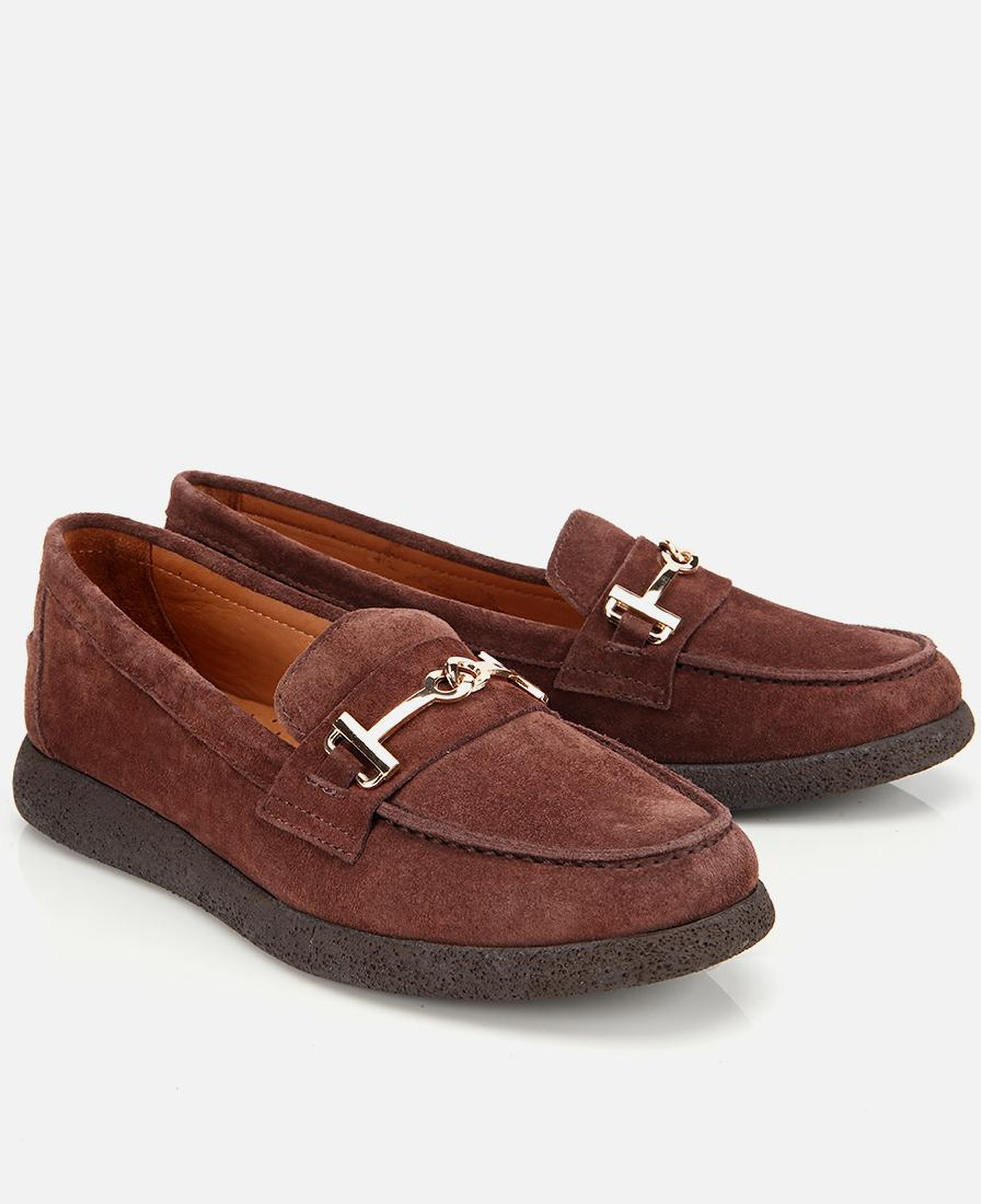 Kadın Süet Deri Kahverengi Yumuşak Tabanlı Comfort Günlük Loafer