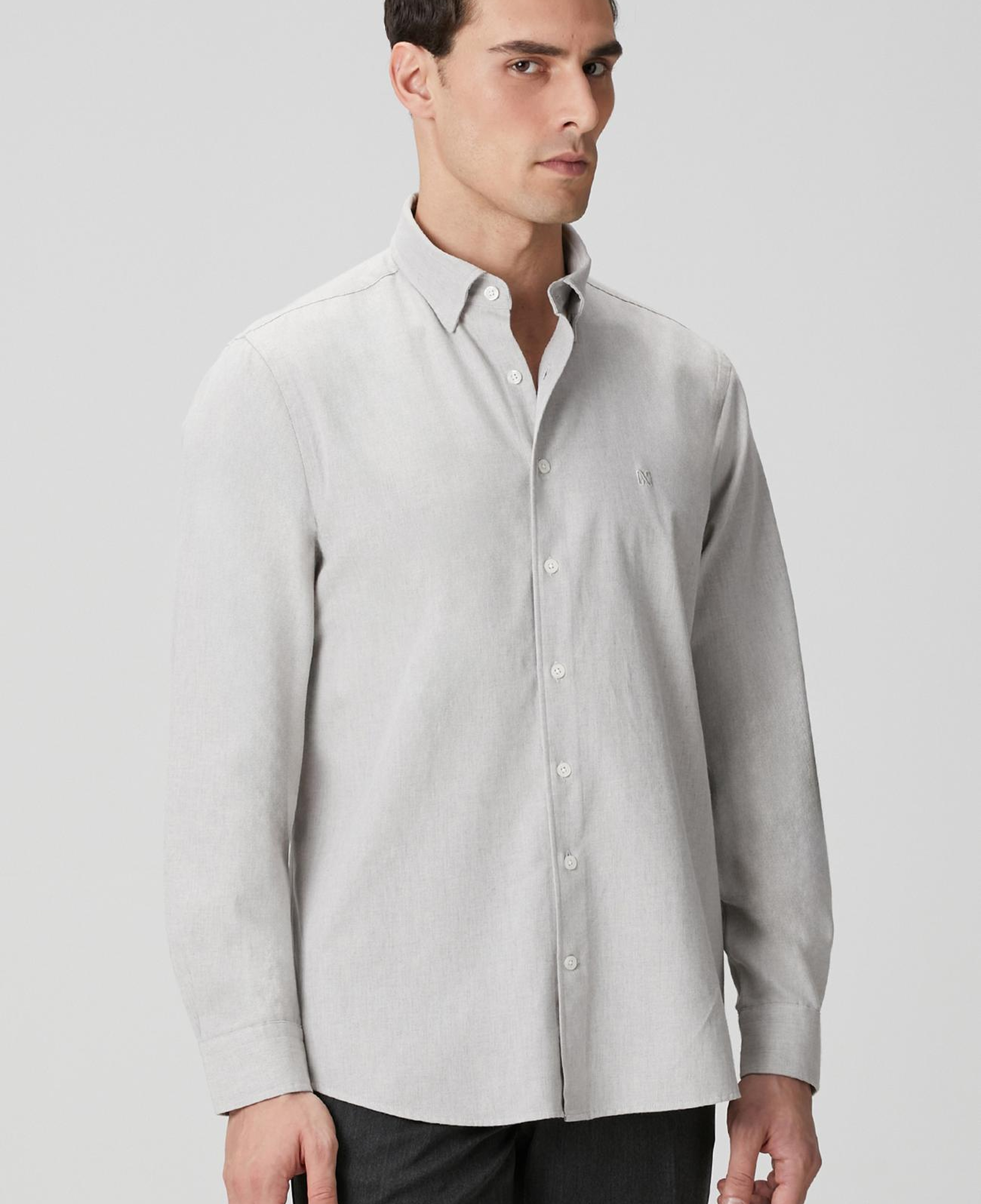 Network Erkek Taş Flanel Cotton Gömlek