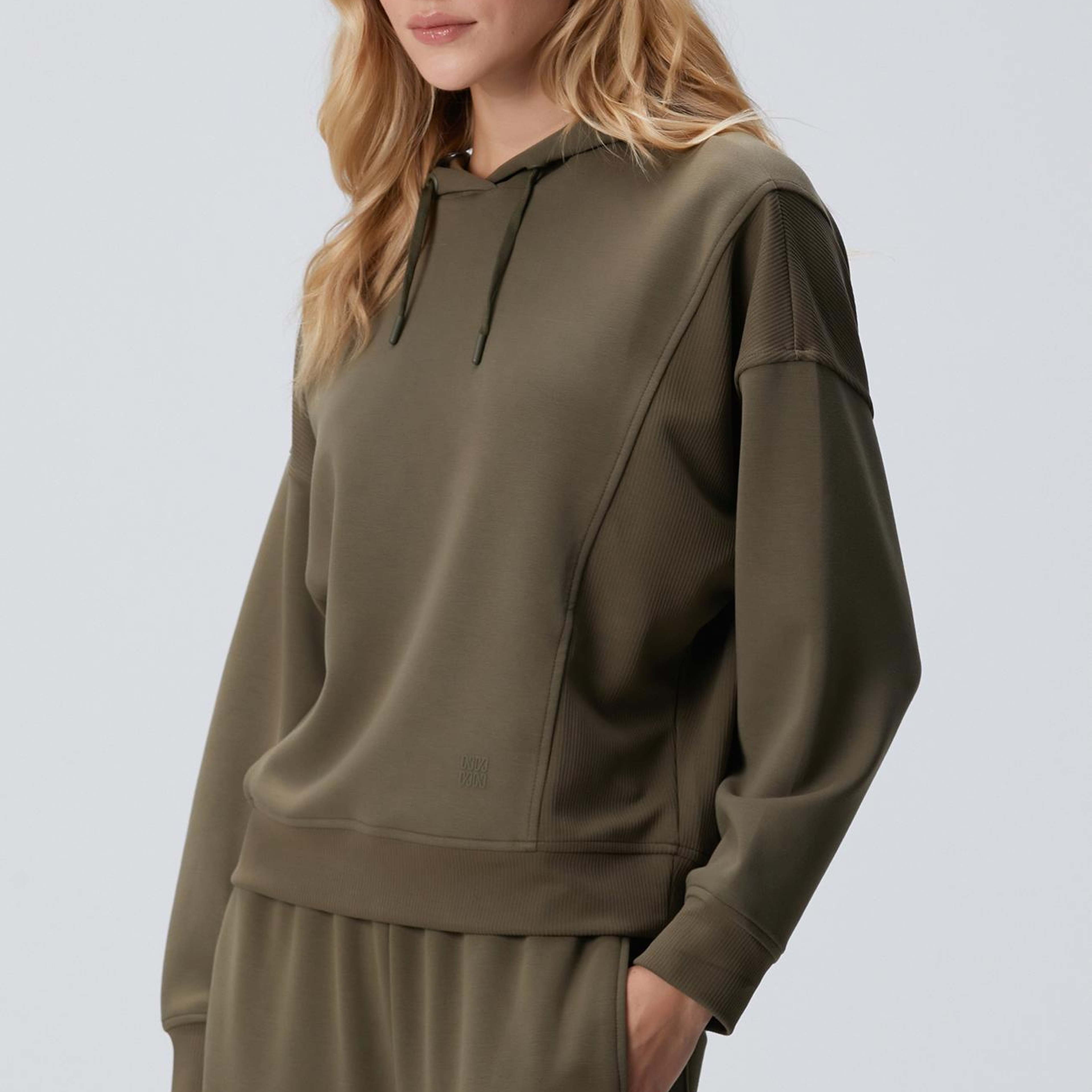 Network Kadın Haki Kapüşonlu Sweatshirt