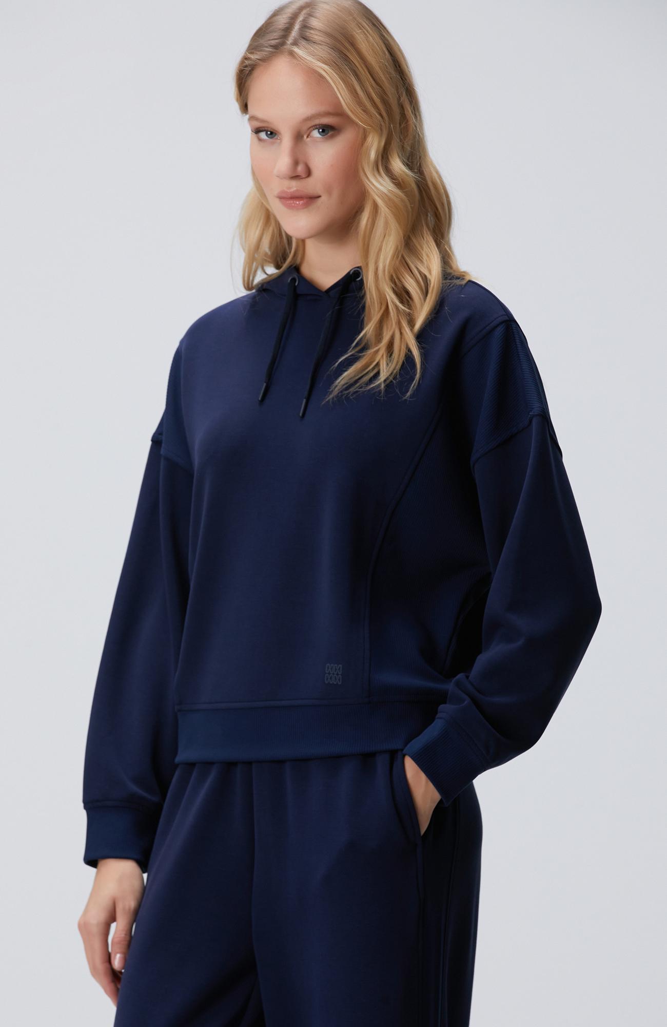 Network Kadın Lacivert Kapüşonlu Sweatshirt