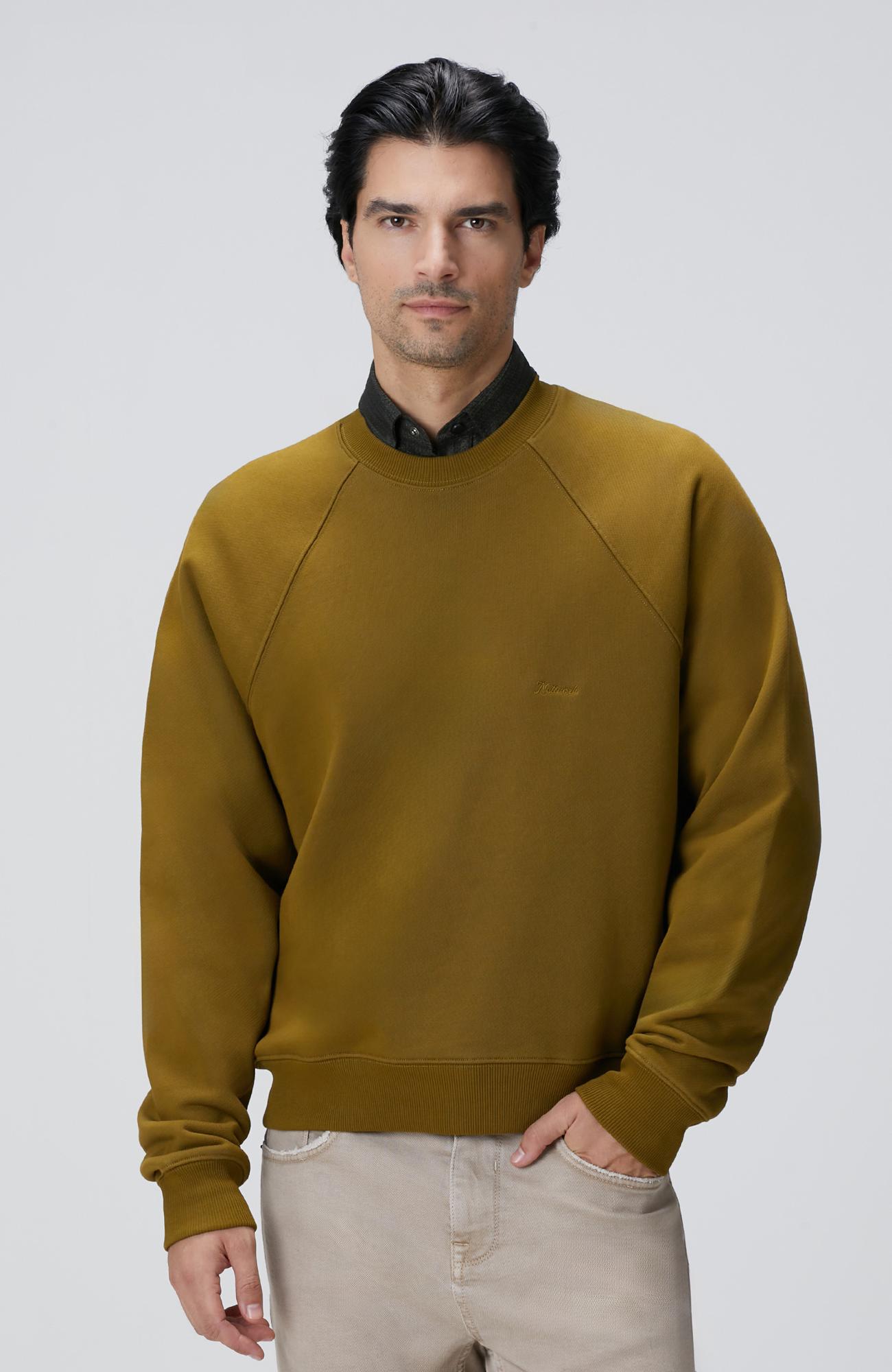 Network Erkek Yağ Yeşili Nakış Detaylı Sweatshirt