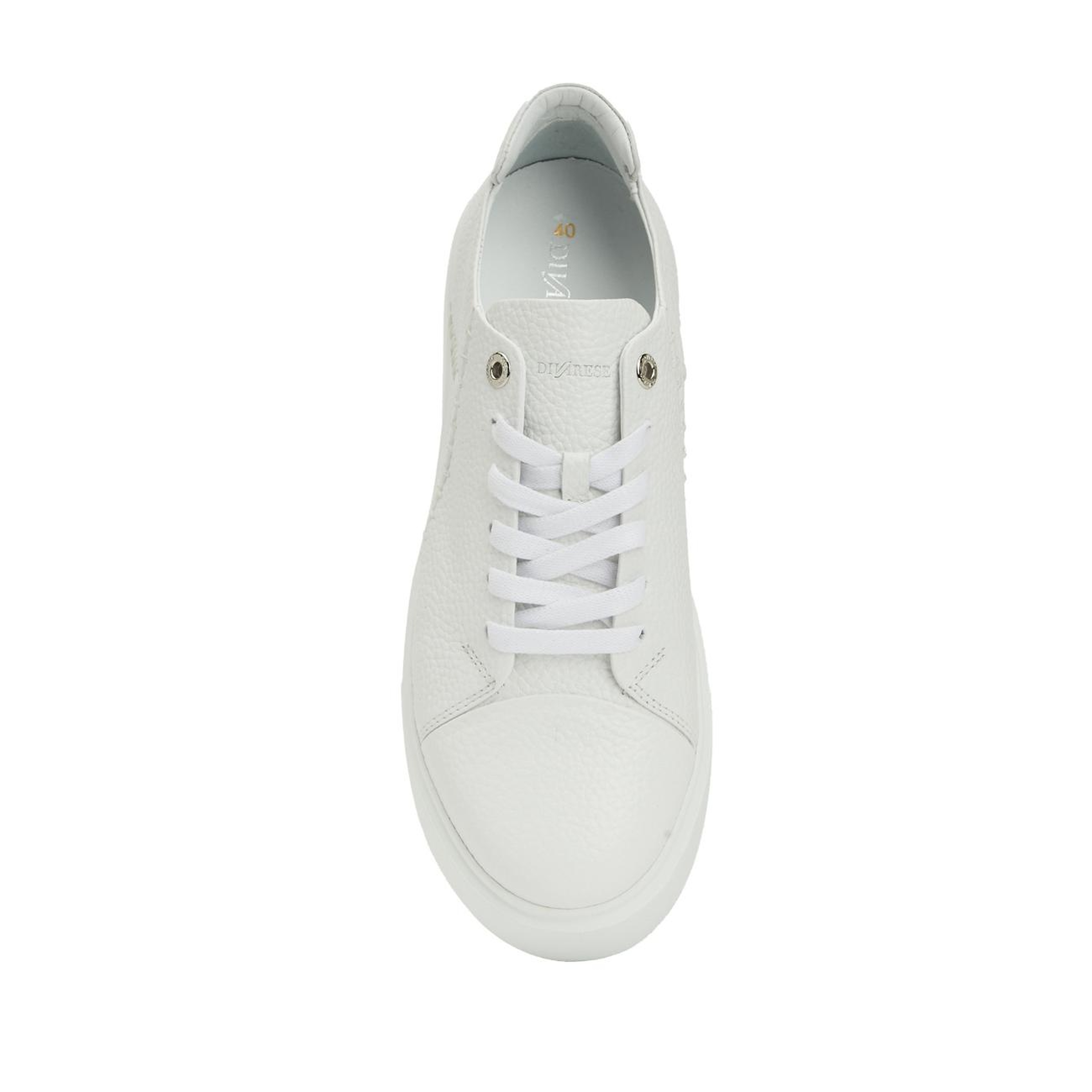 Divarese Kadın Beyaz Dikiş Detaylı Deri Sneaker