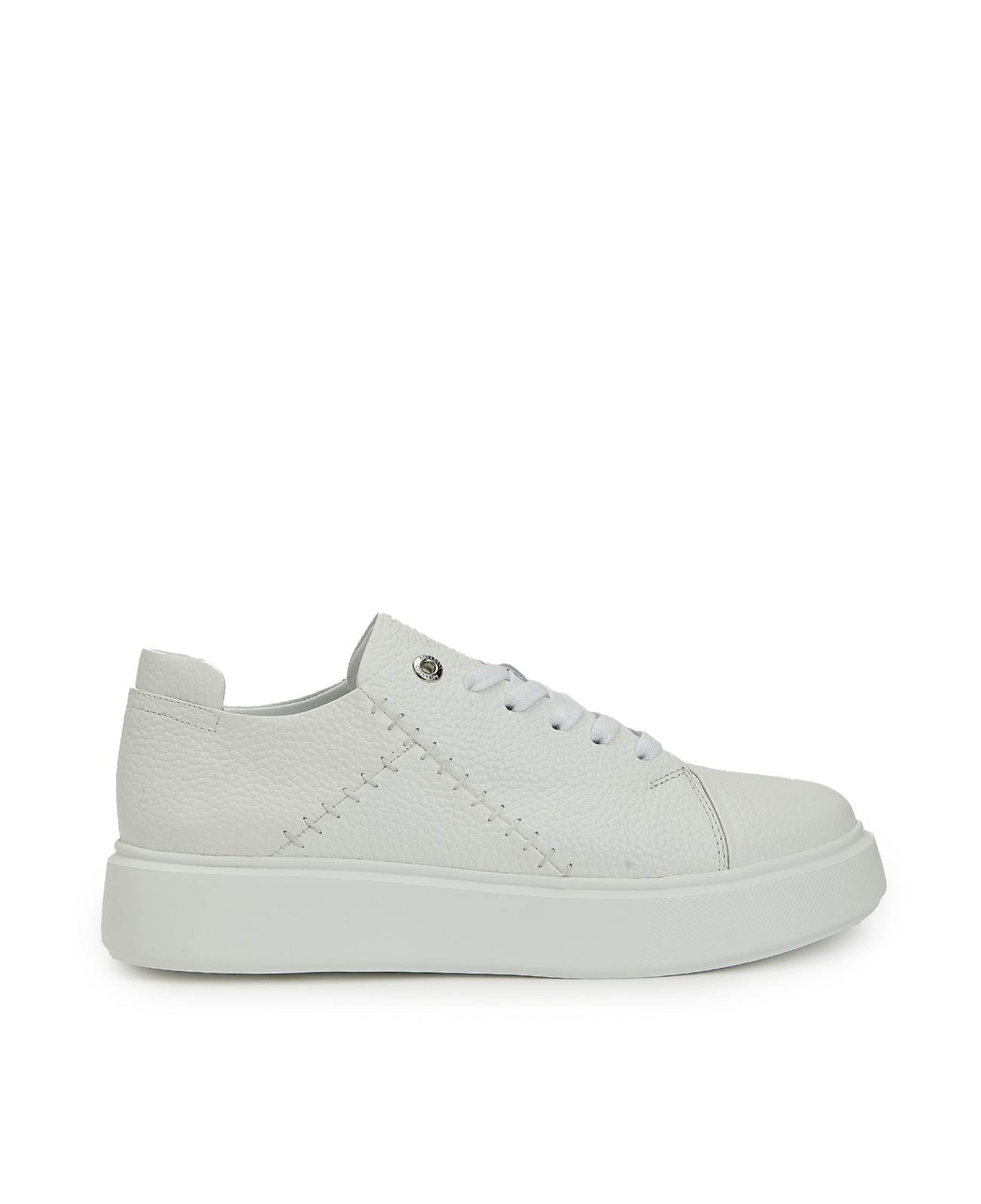 Divarese Kadın Beyaz Dikiş Detaylı Deri Sneaker