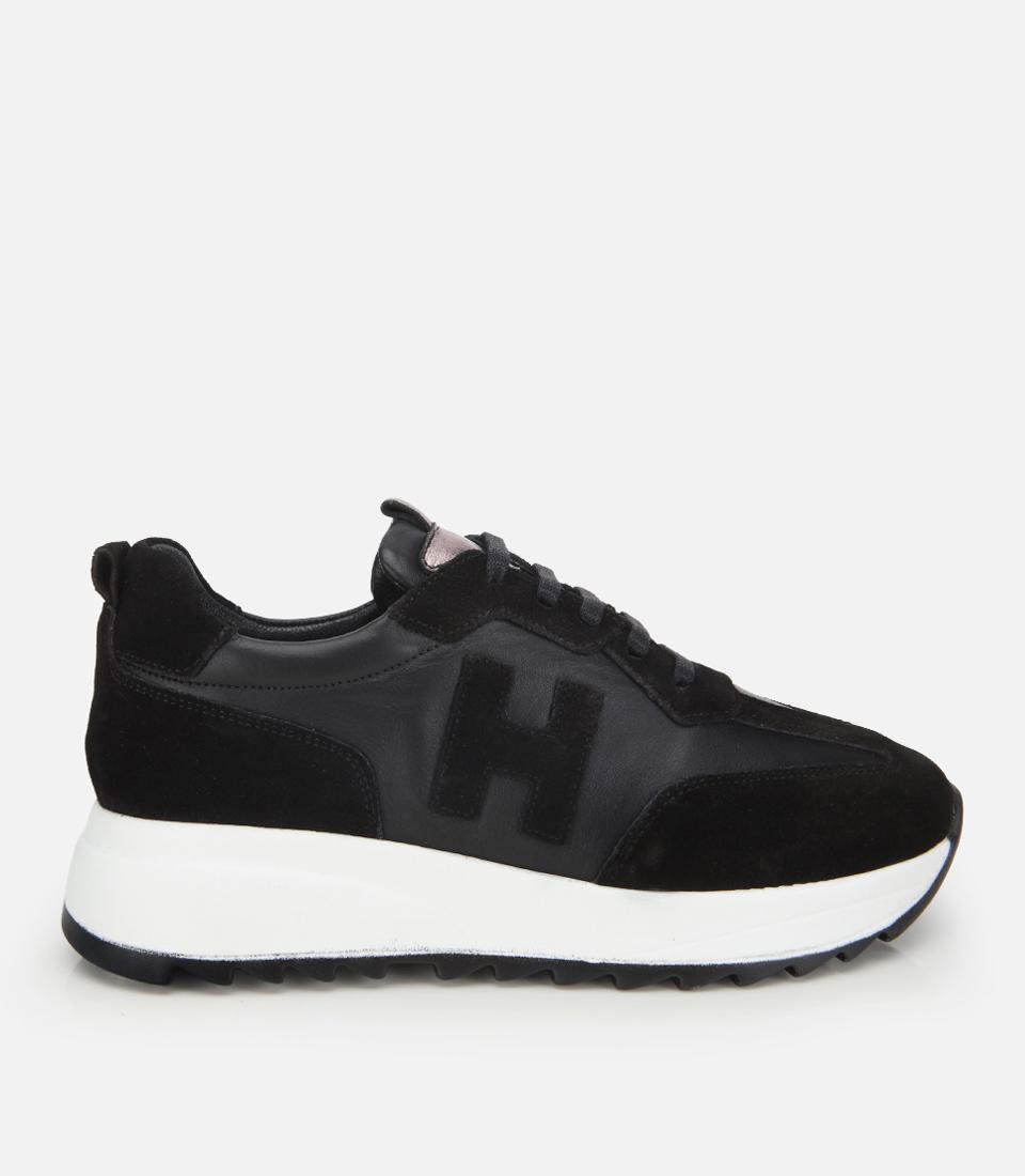 Kadın Süet Deri Siyah Comfort Spor Ayakkabı