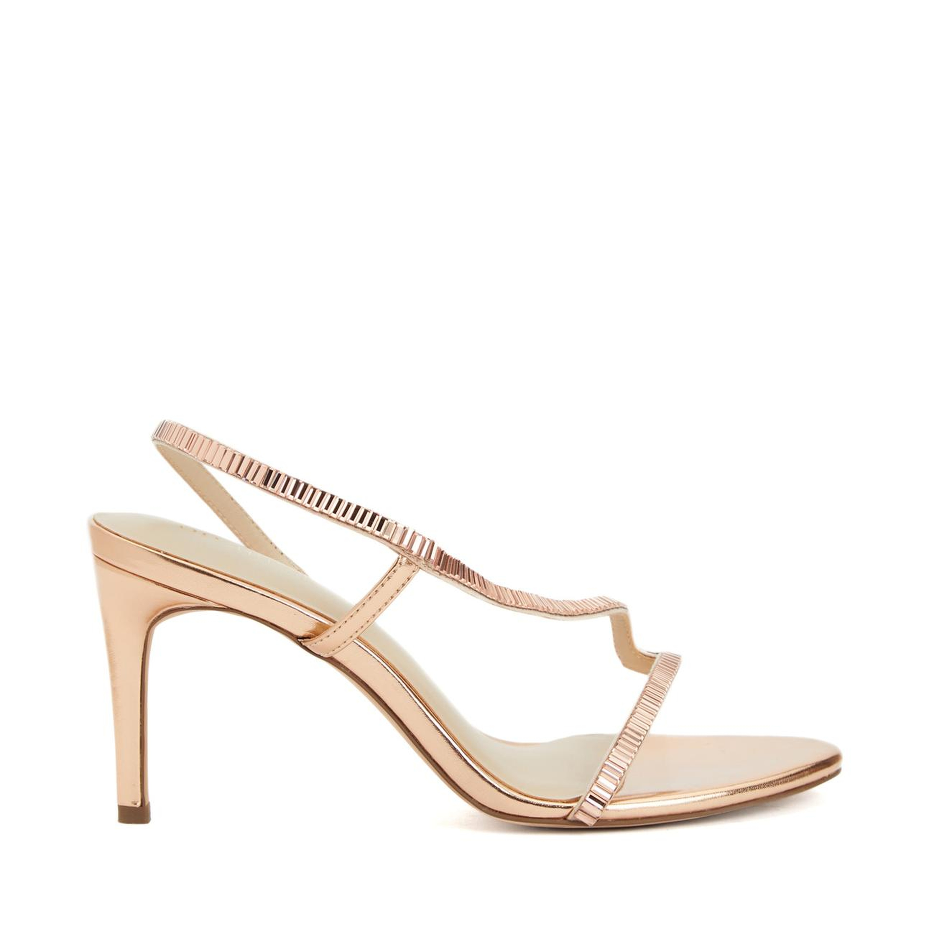 Divarese Kadın Rose Gold Taşlı Topuklu Sandalet