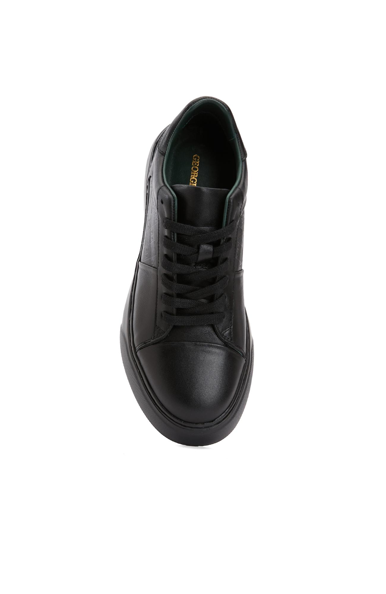 George Hogg Kadın Siyah Deri Sneaker