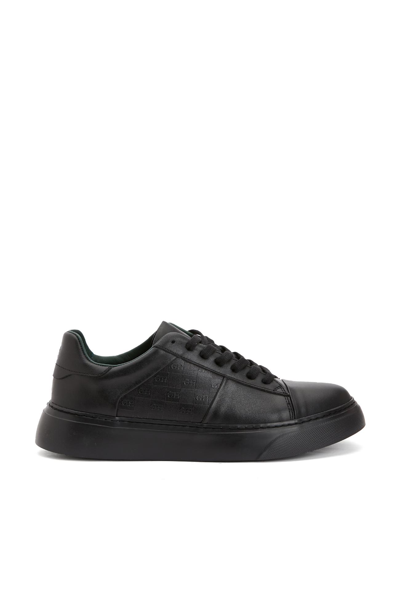 George Hogg Kadın Siyah Deri Sneaker
