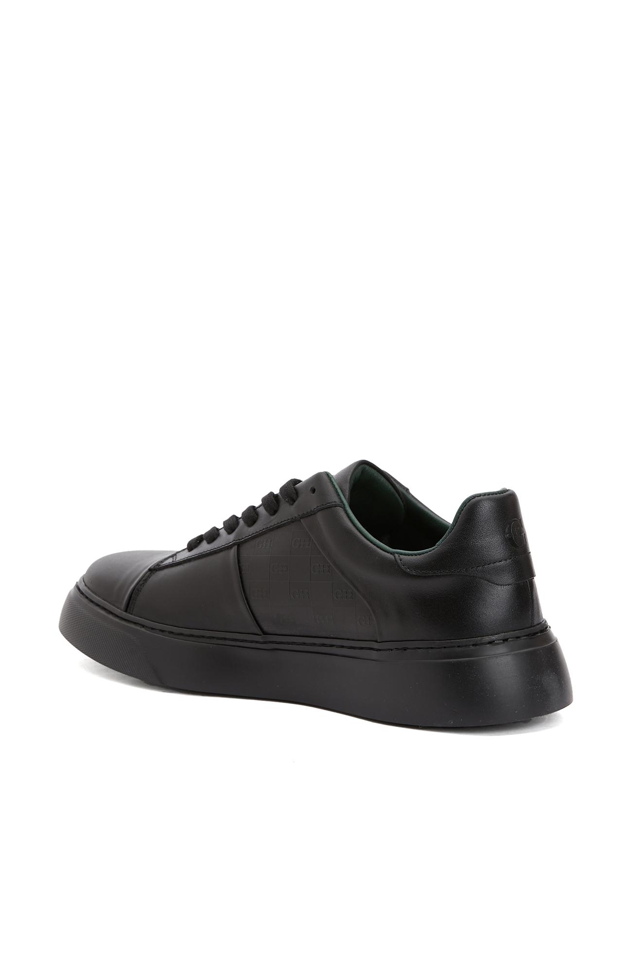 George Hogg Kadın Siyah Deri Sneaker