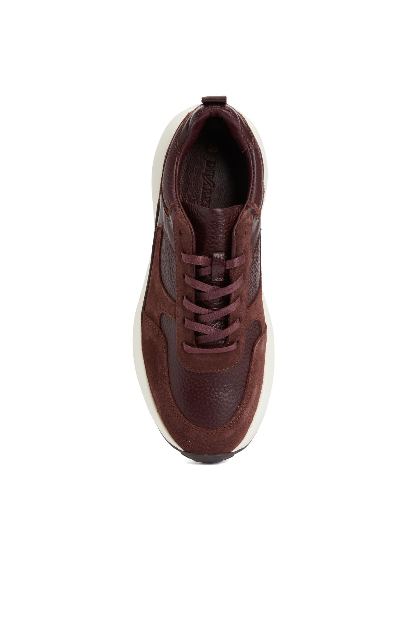 Divarese Kadın Bordo Deri Sneaker