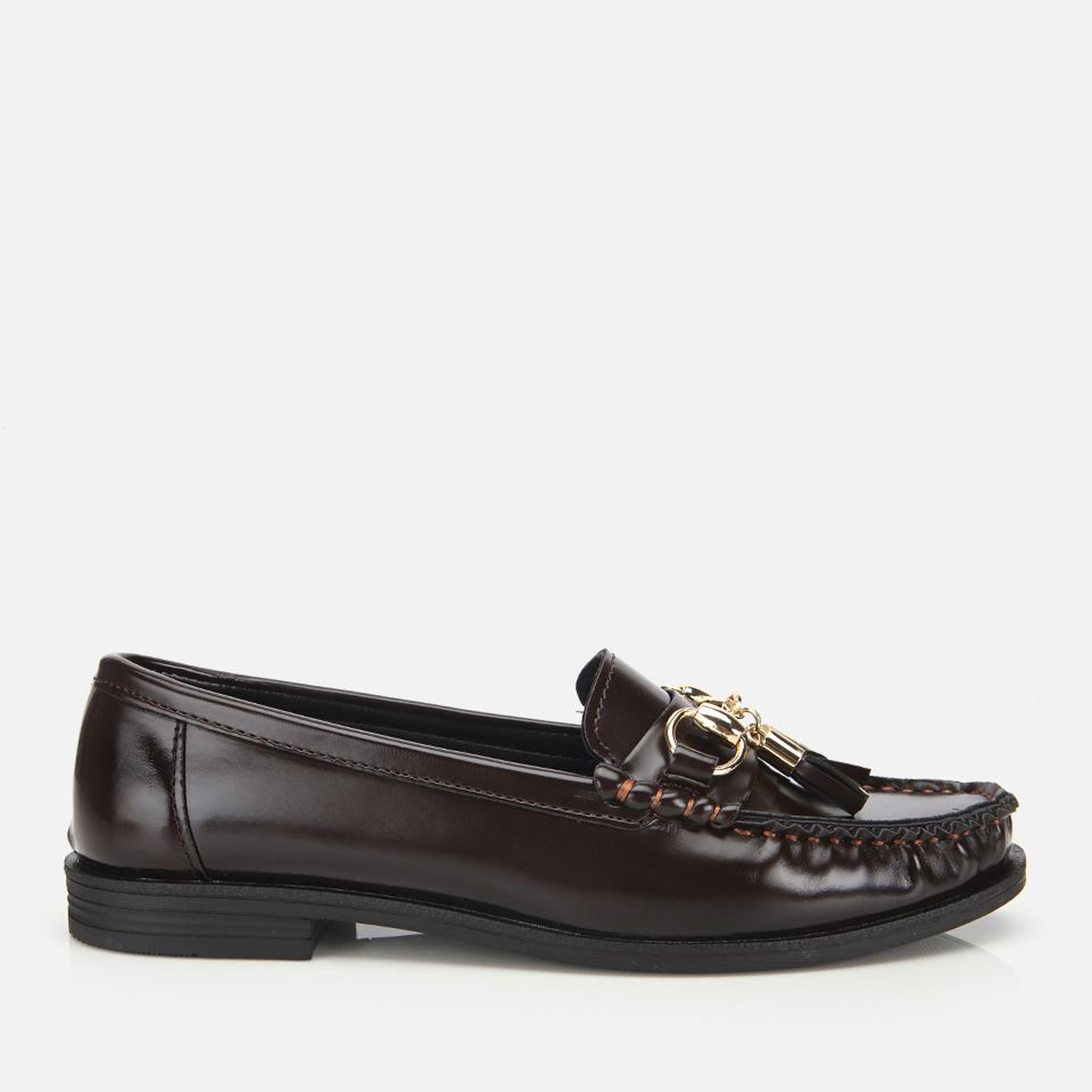 Kadın Rugan Kahverengi Püsküllü Klasik Loafer