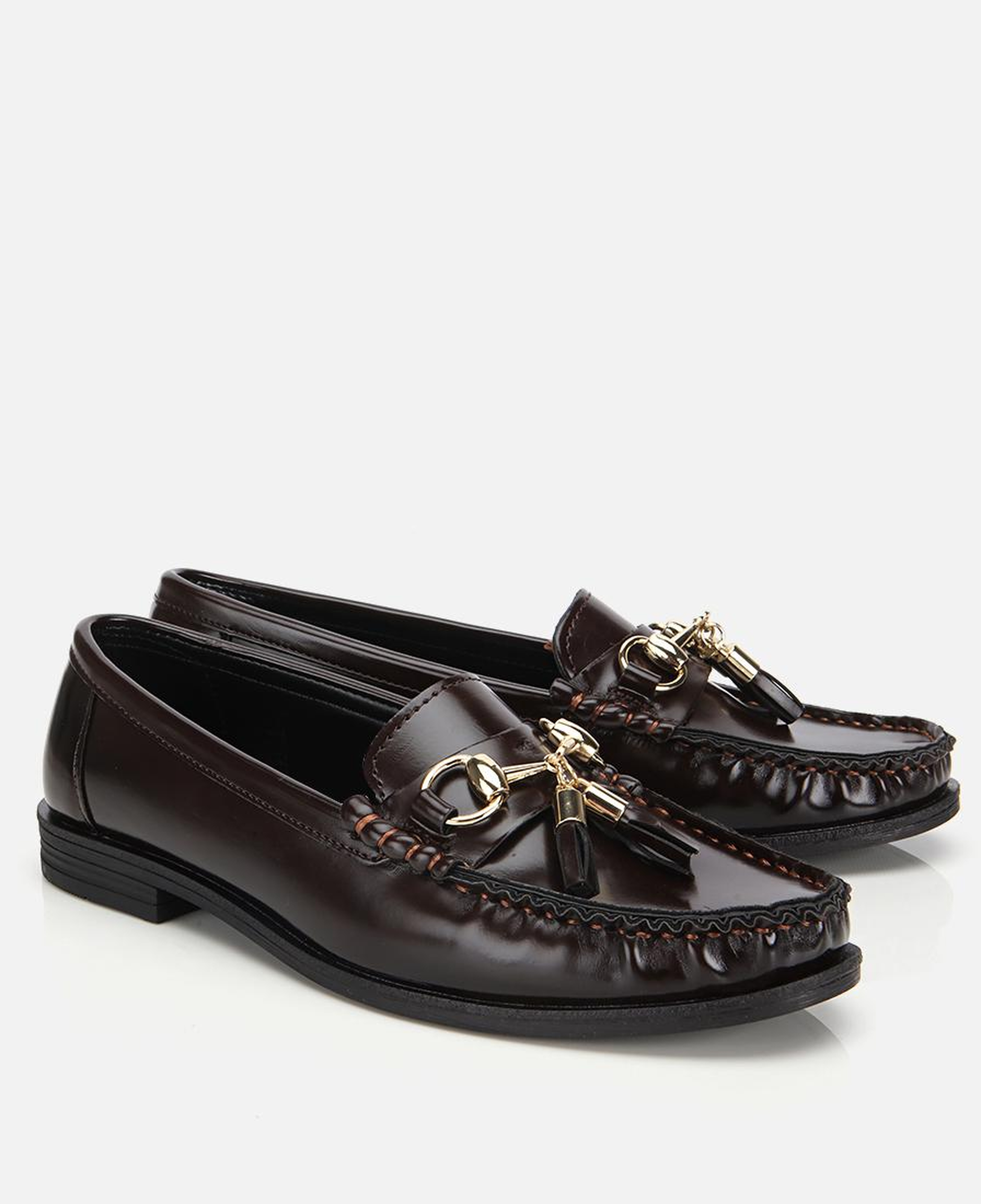 Kadın Rugan Kahverengi Püsküllü Klasik Loafer