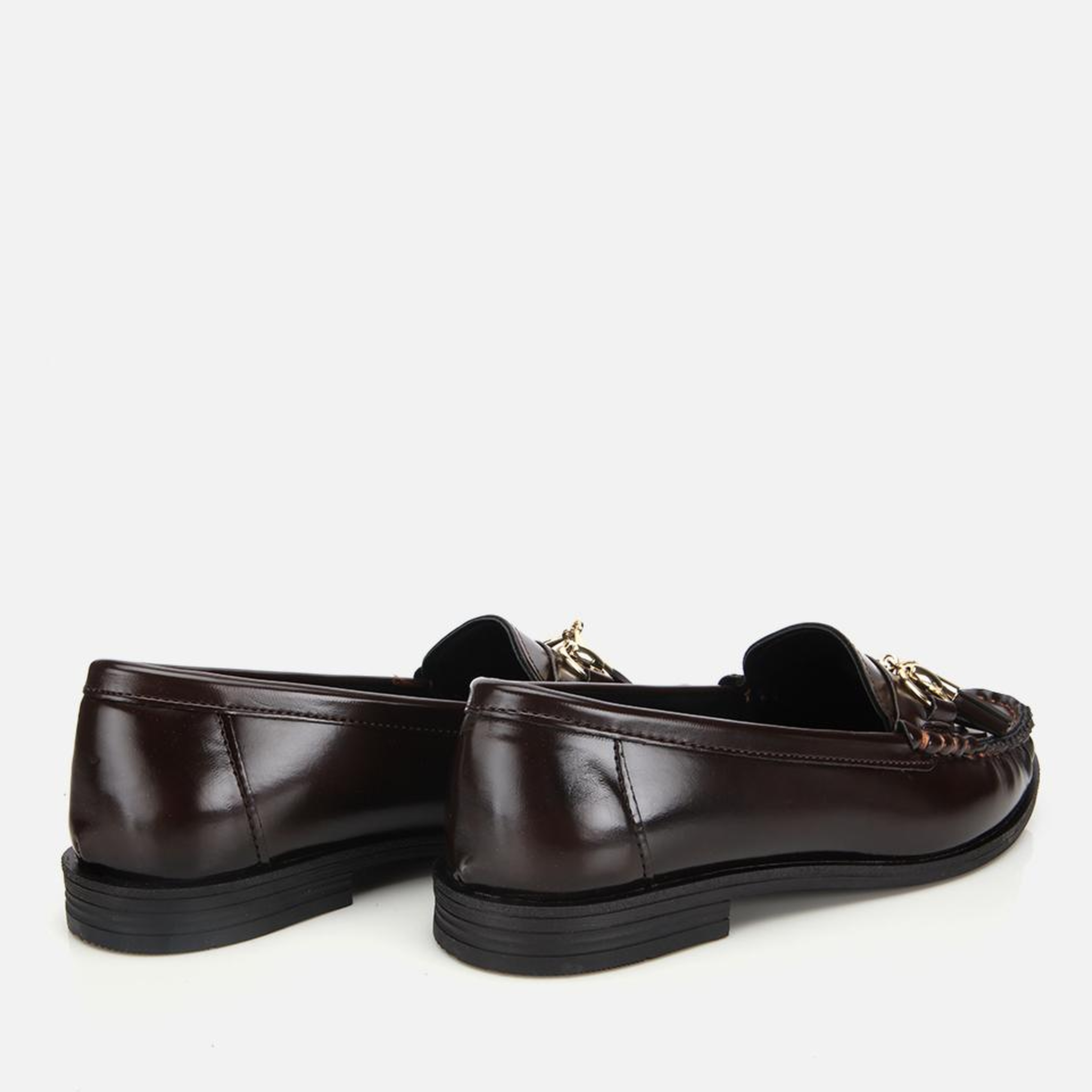 Kadın Rugan Kahverengi Püsküllü Klasik Loafer