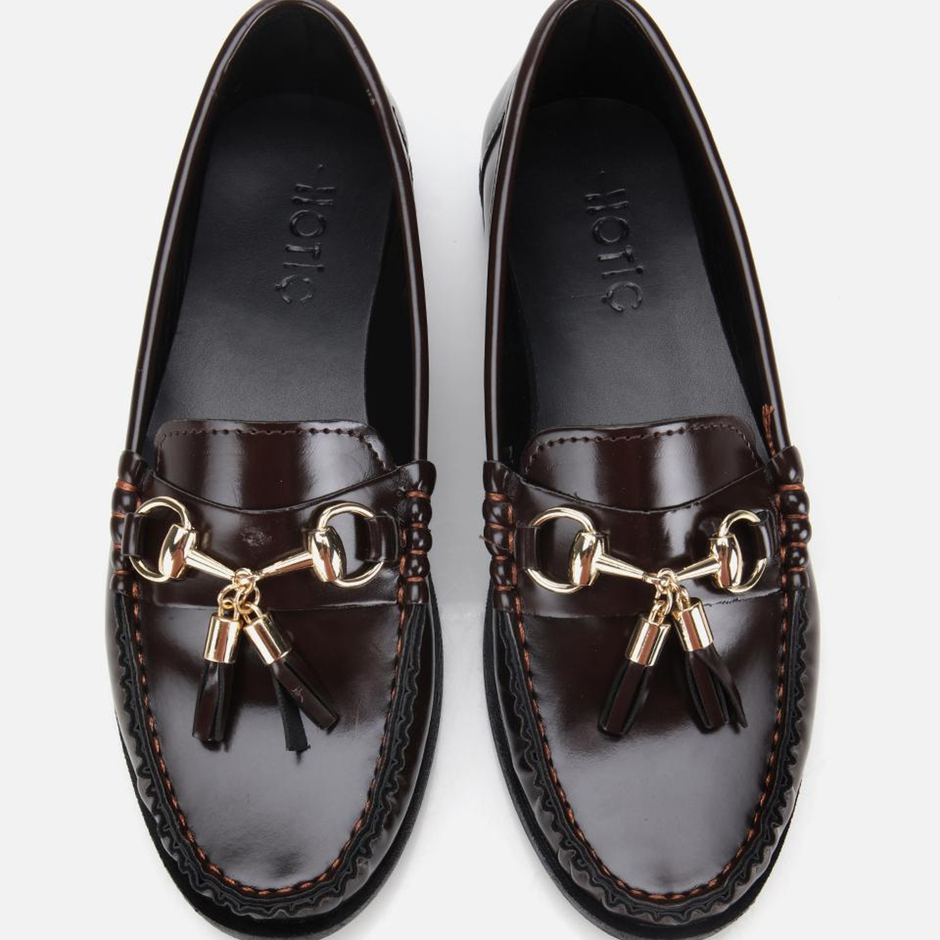 Kadın Rugan Kahverengi Püsküllü Klasik Loafer