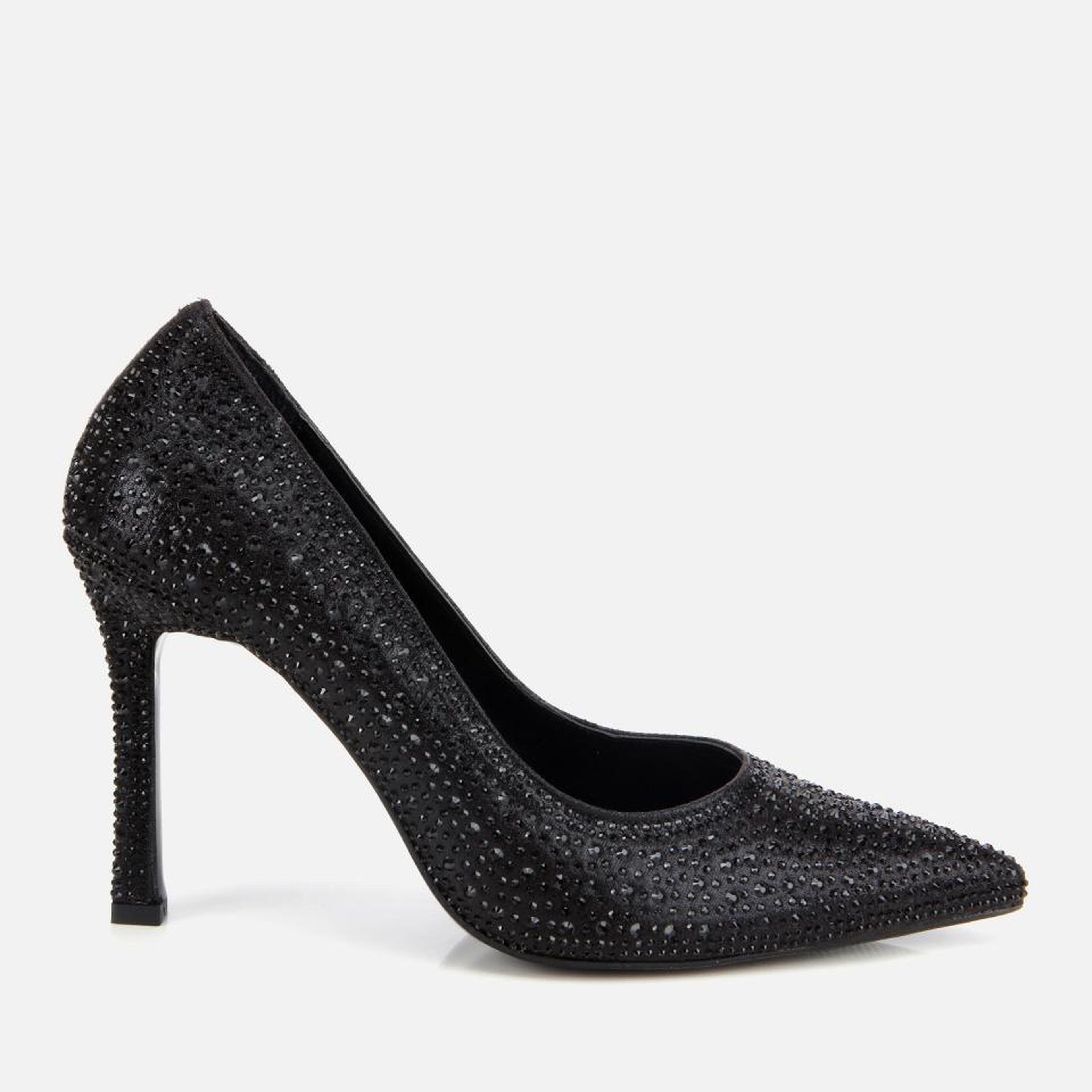 Kadın Siyah Taşlı Yüksek Topuklu Stiletto
