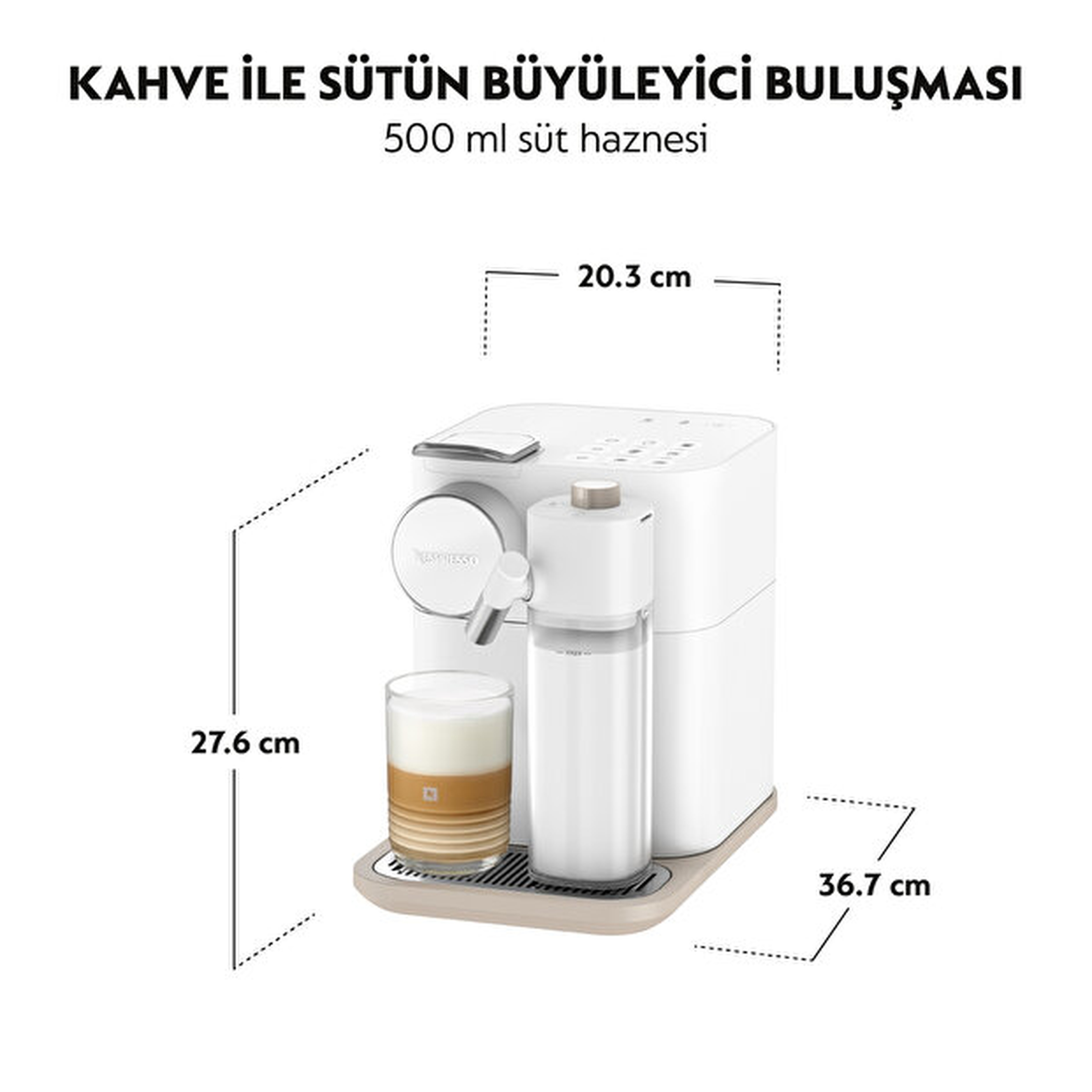 Nespresso F541 Gran Latissima Süt Çözümlü Espresso Kahve Makinesi,Beyaz