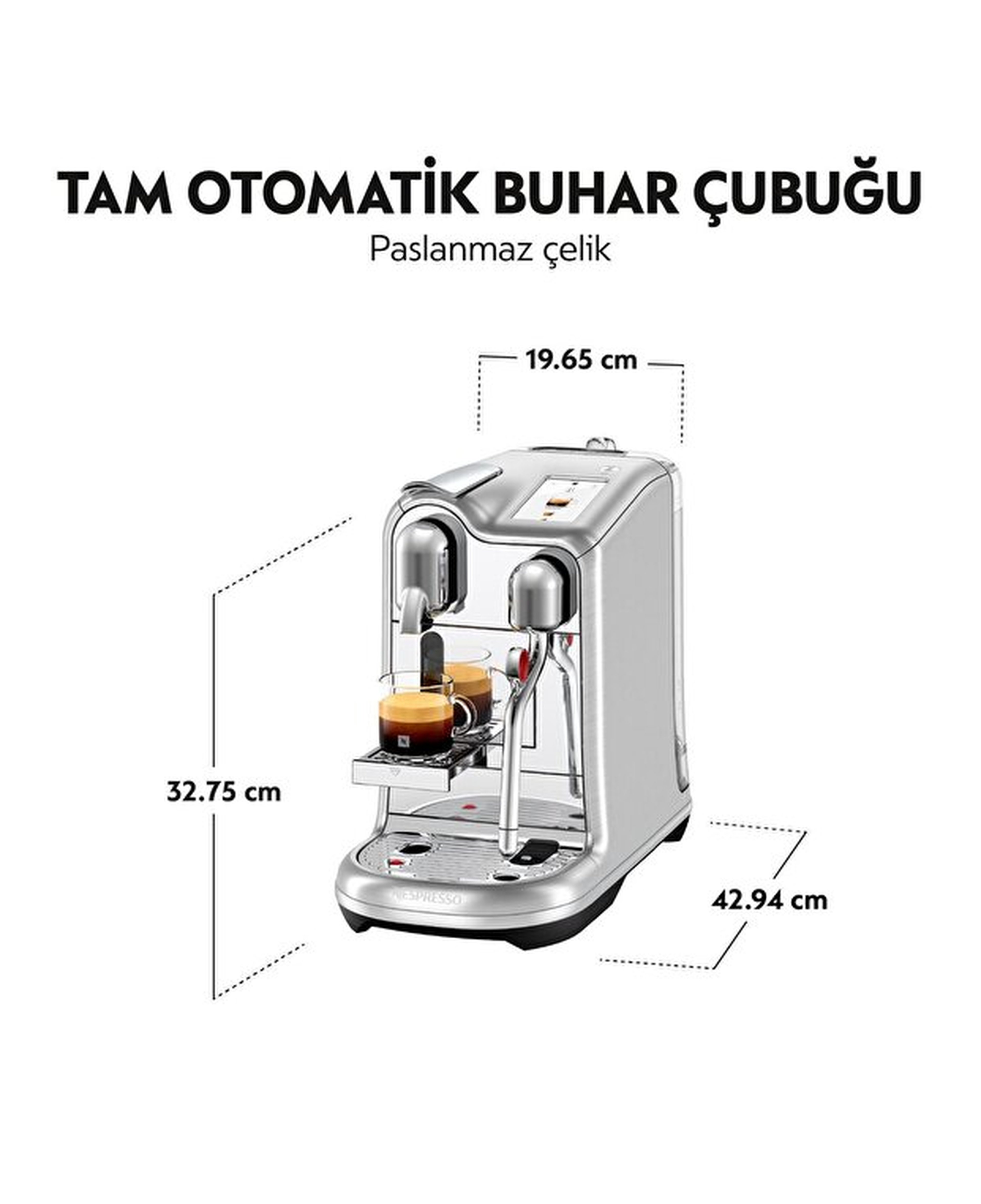 Nespresso J620 Creatista Pro Süt Çüzümlü Espresso Kahve Makinesi,Çelik