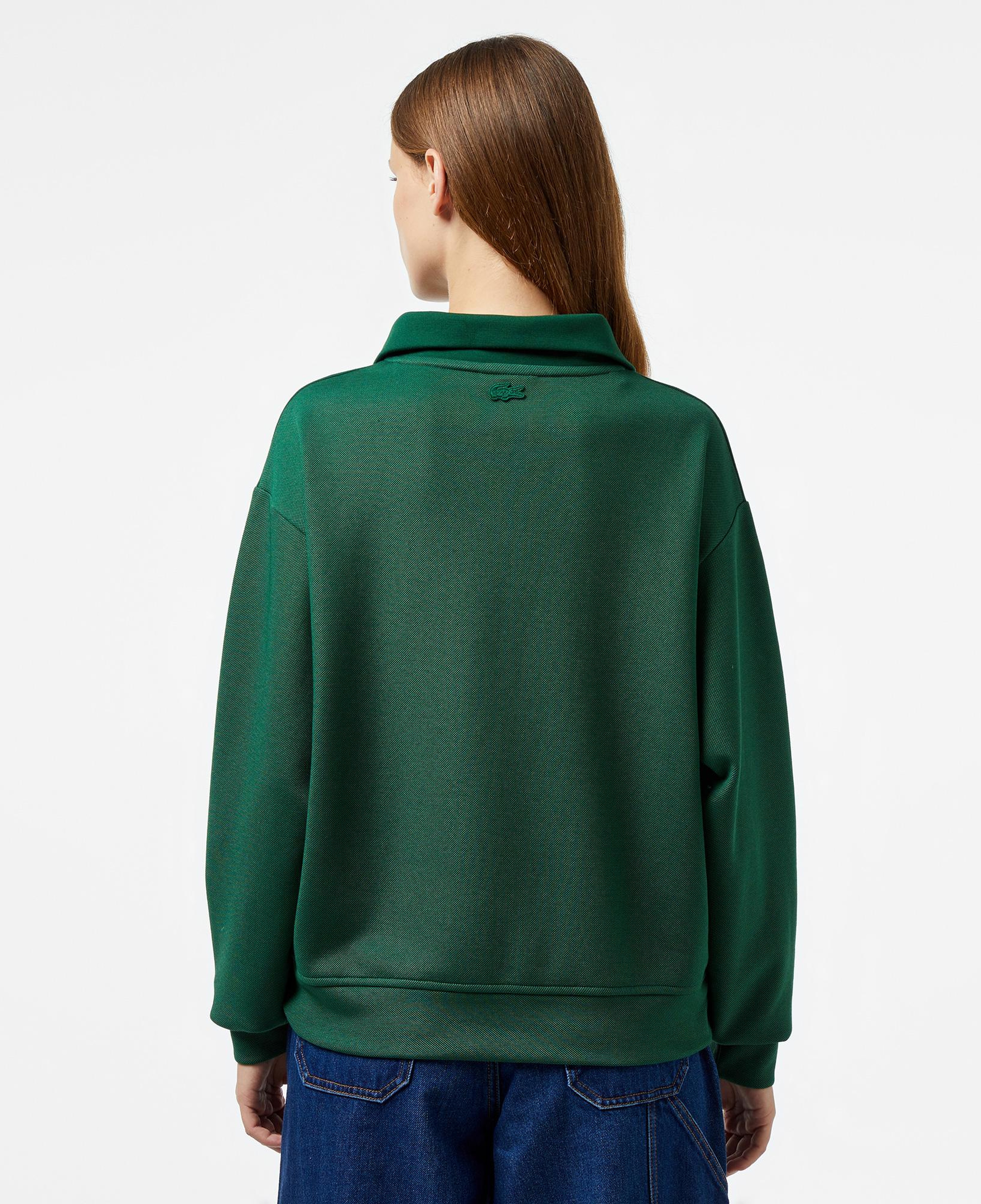 Lacoste Kadın Regular Fit Fermuarlı Dik Yaka Koyu Yeşil Sweatshirt