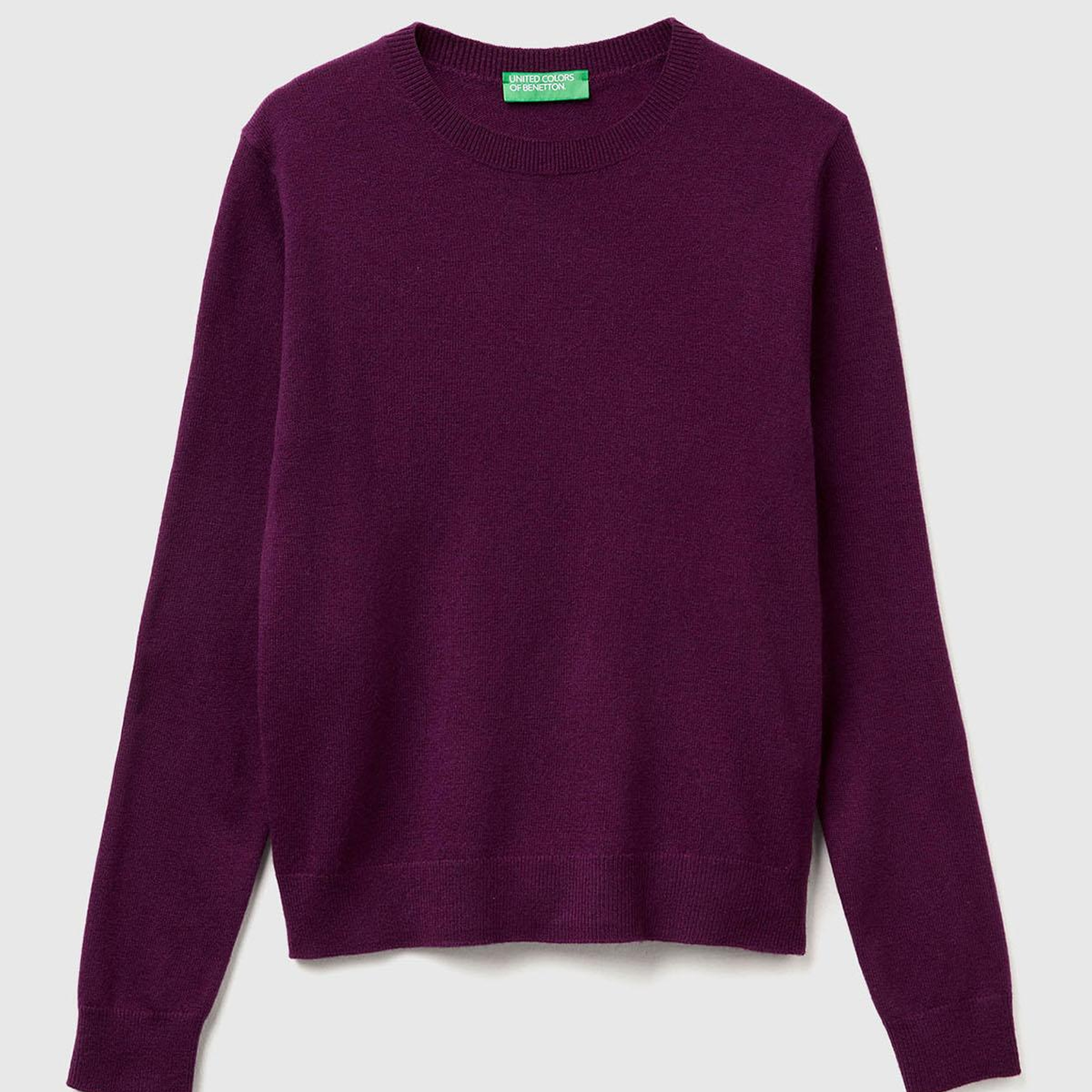 Kadın Mürdüm %100 Merino Bisiklet Yaka Kazak