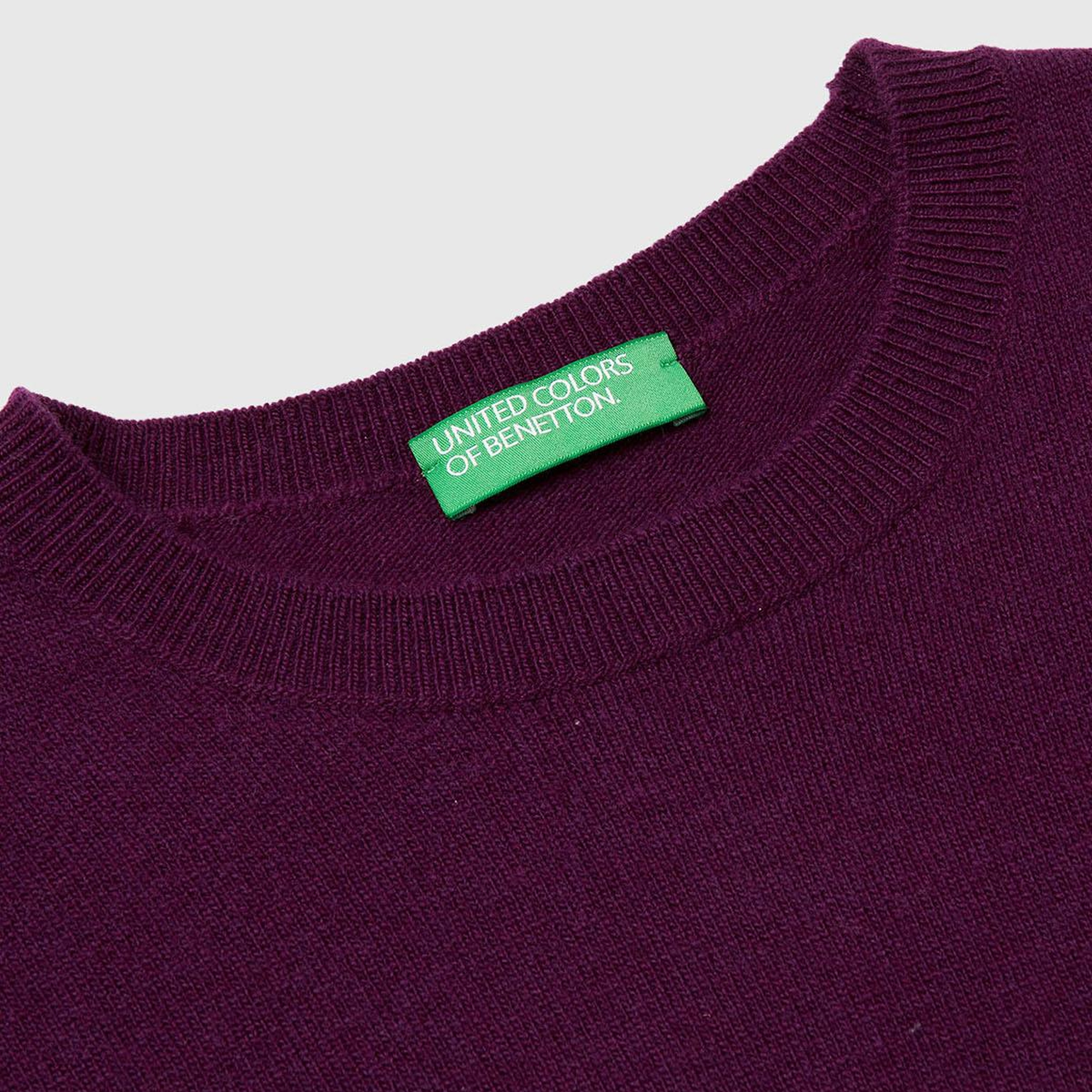 Kadın Mürdüm %100 Merino Bisiklet Yaka Kazak
